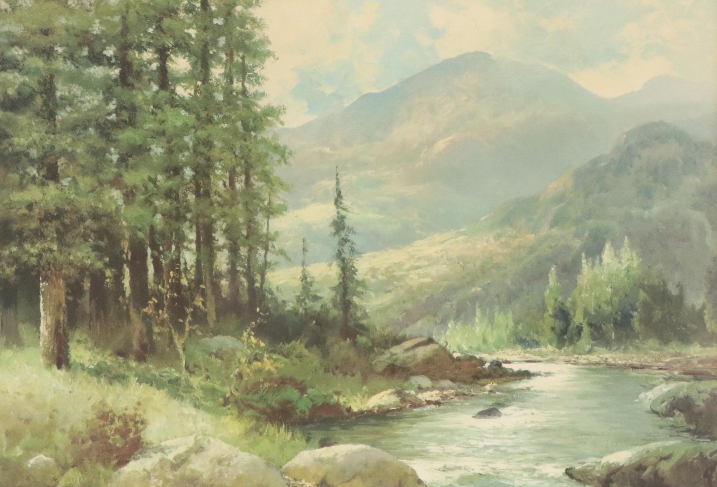 After Robert Wood Wilderness Landscape Offset Lithograph "Mountain Stream"