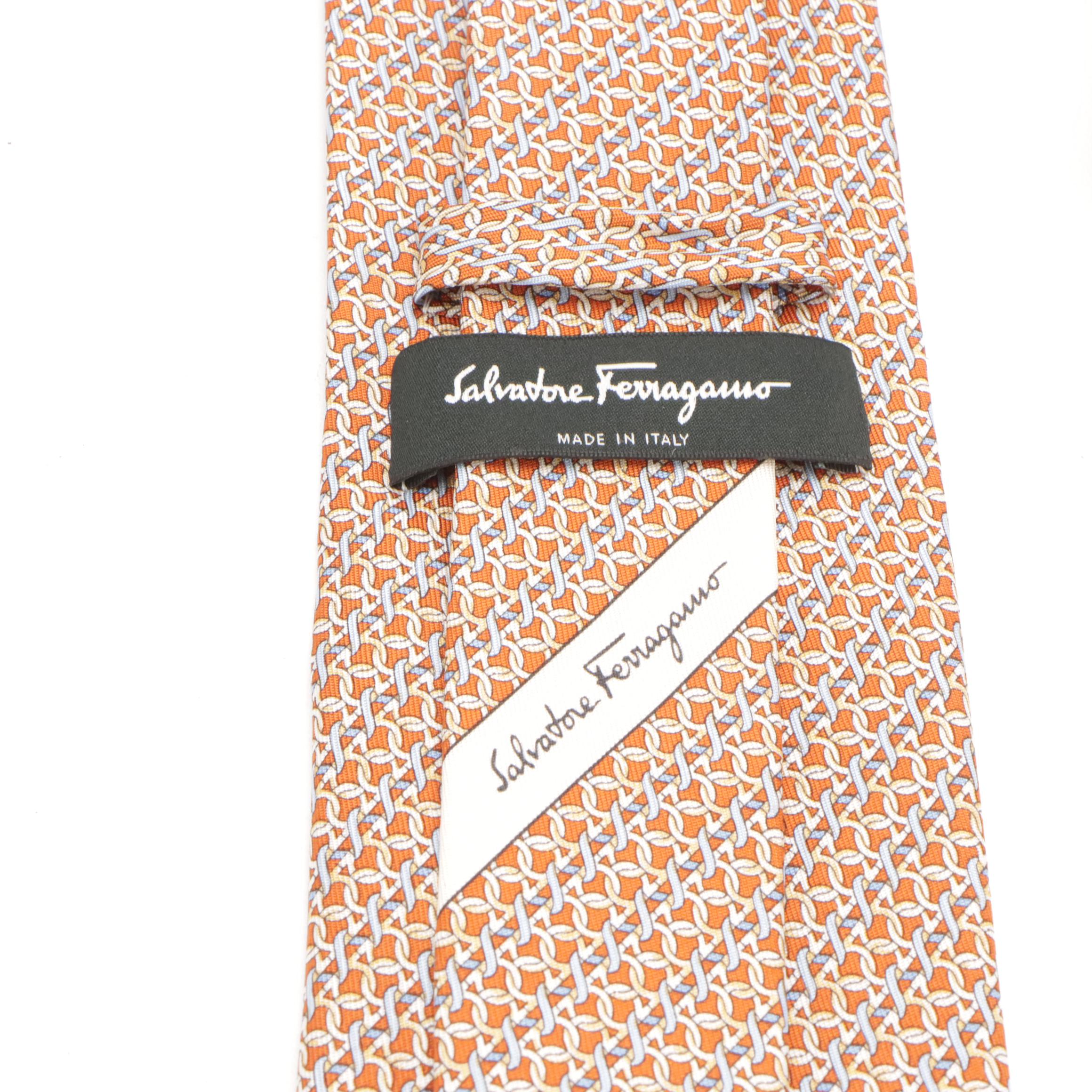 Men's Prada, Givenchy & Salvatiore Ferragamo Silk Patterned Neckties with Boxes
