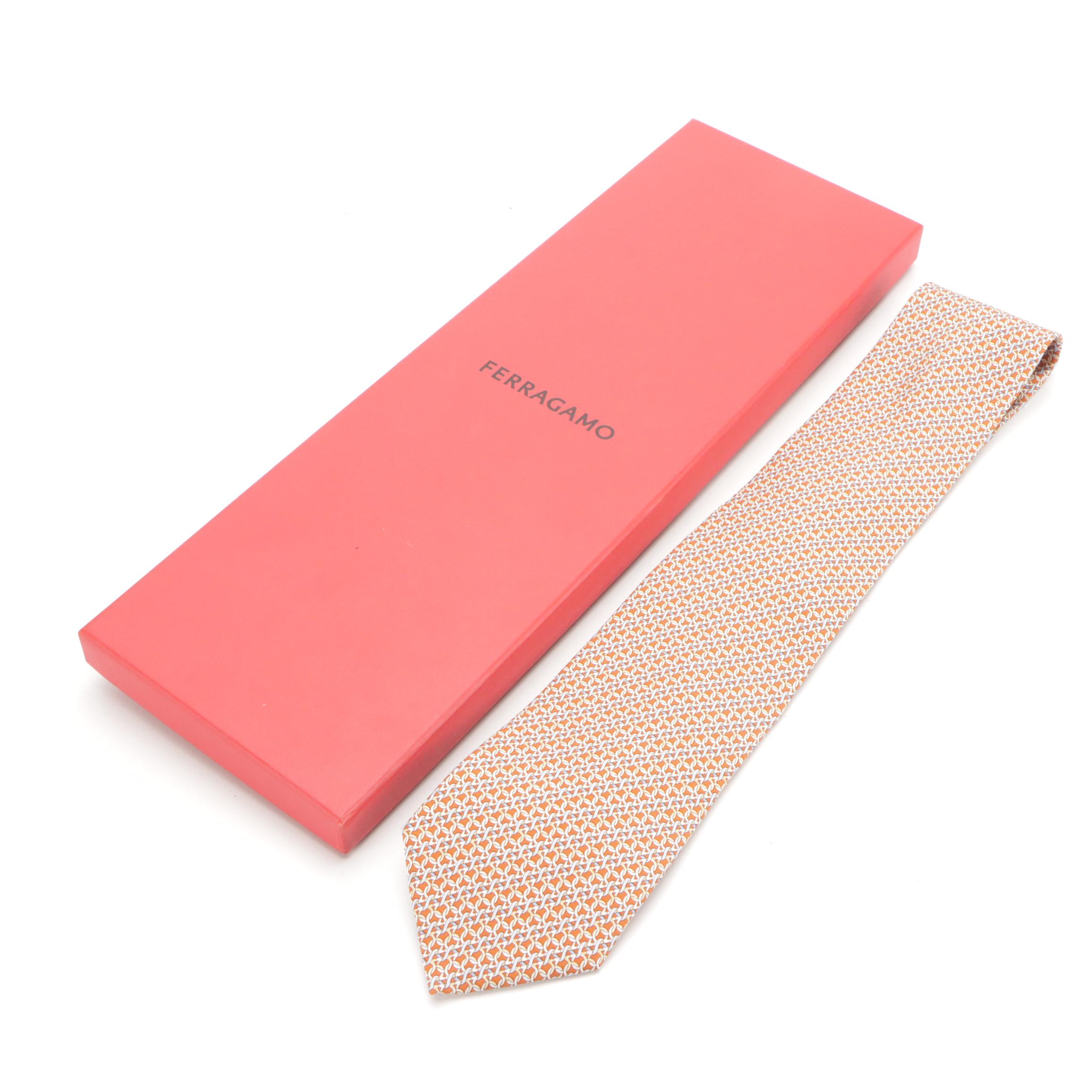 Men's Prada, Givenchy & Salvatiore Ferragamo Silk Patterned Neckties with Boxes