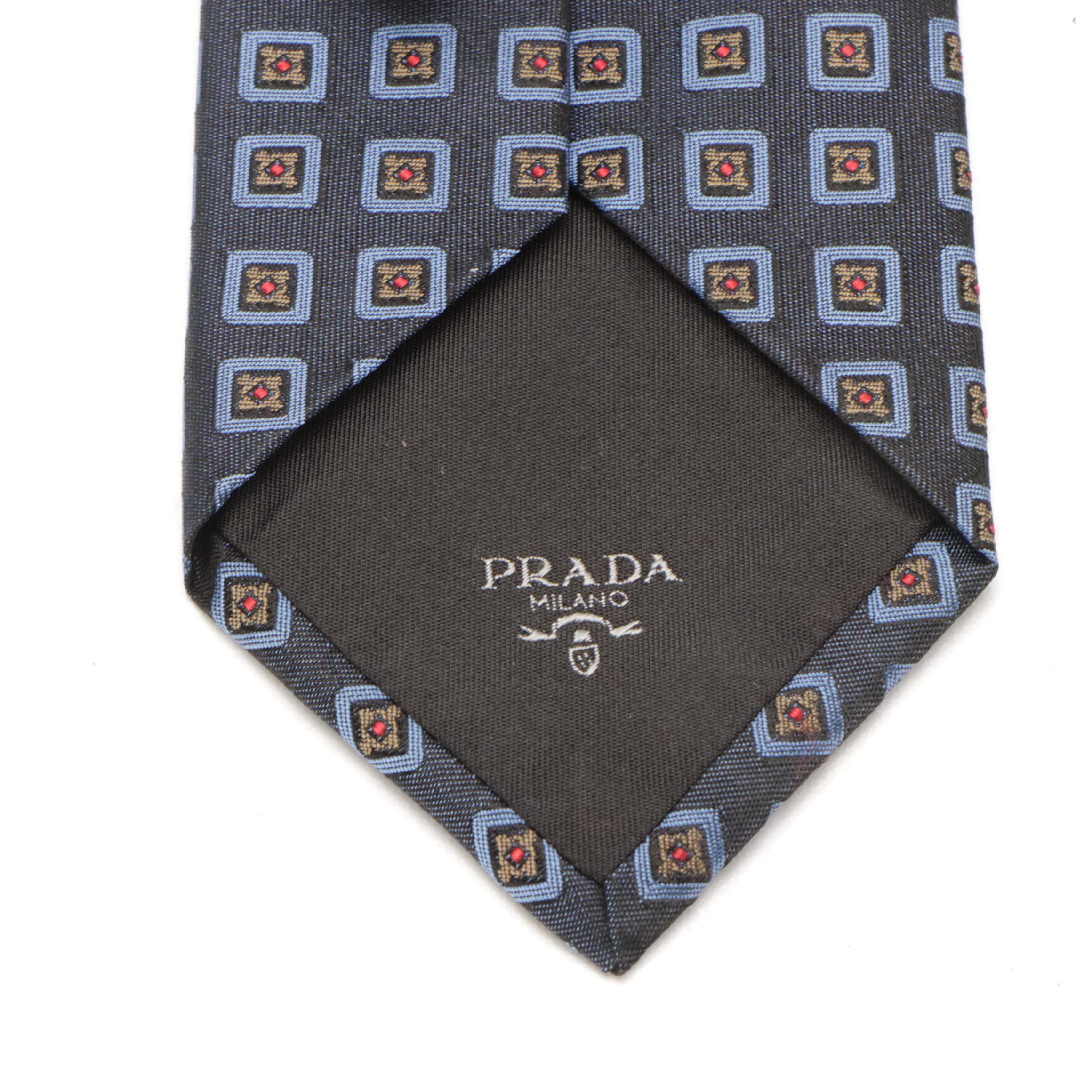 Men's Prada, Givenchy & Salvatiore Ferragamo Silk Patterned Neckties with Boxes
