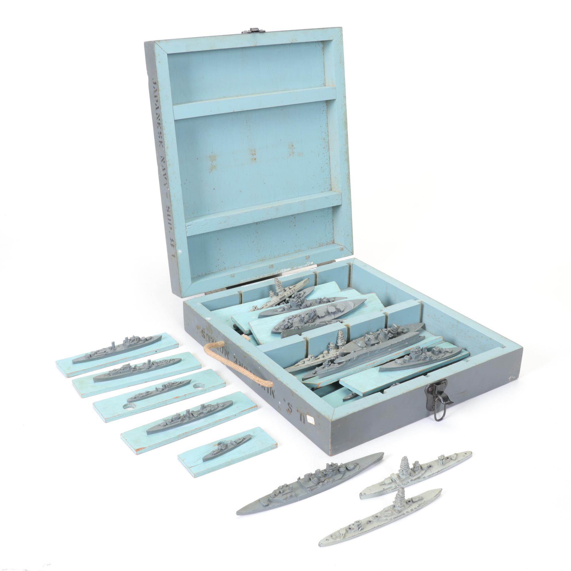 H.A. Framburg World War II Metal Waterline Miniature Ship Recognition Models