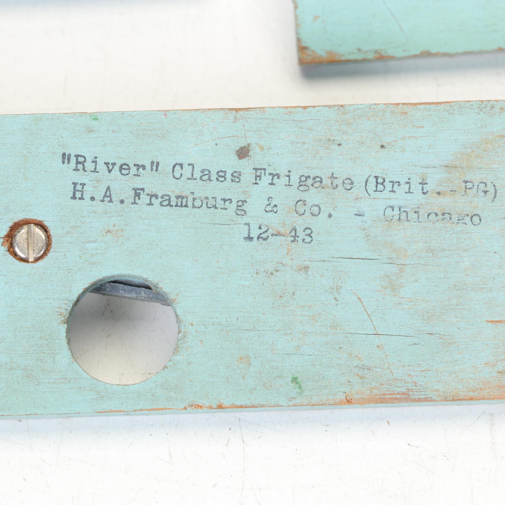 H.A. Framburg World War II Metal Waterline Miniature Ship Recognition Models