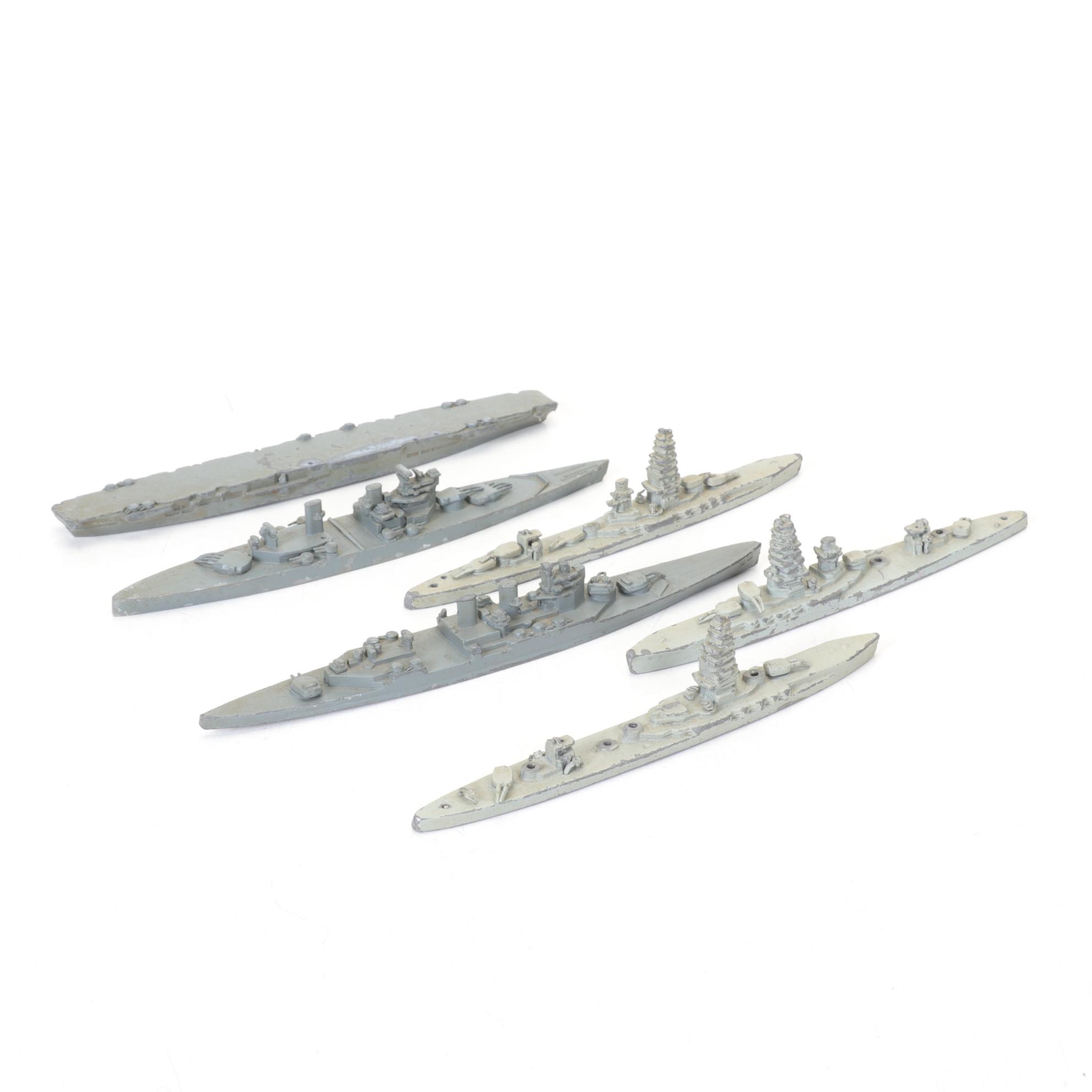 H.A. Framburg World War II Metal Waterline Miniature Ship Recognition Models