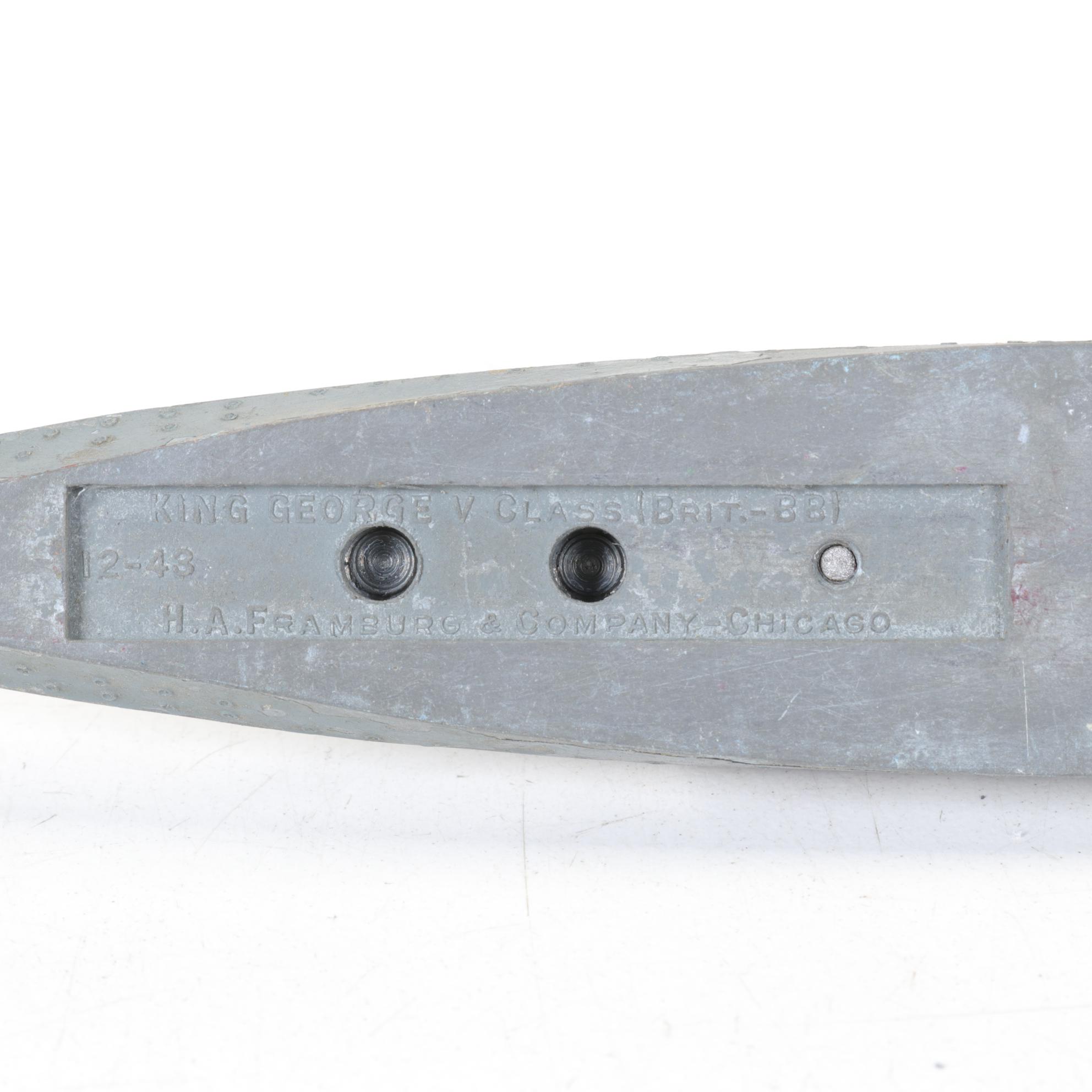 H.A. Framburg World War II Metal Waterline Miniature Ship Recognition Models