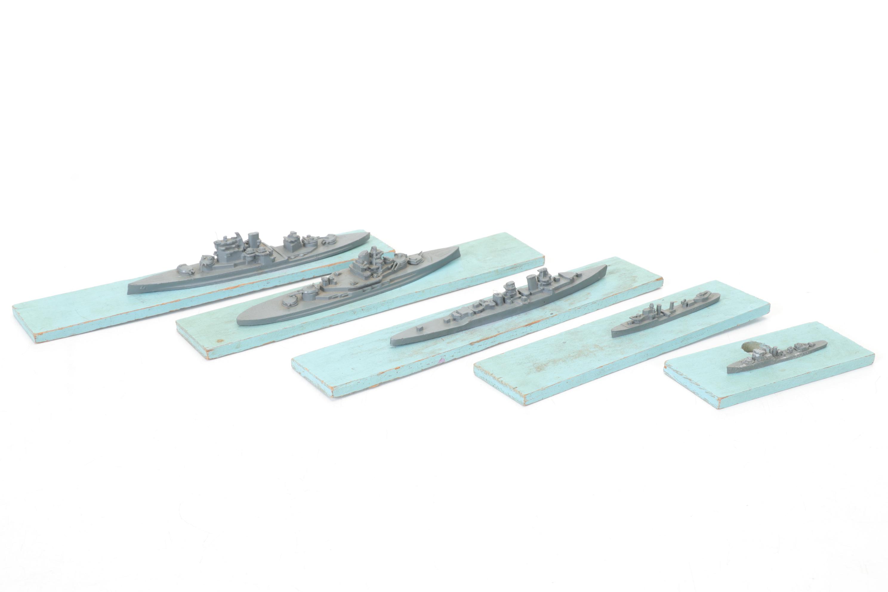 H.A. Framburg World War II Metal Waterline Miniature Ship Recognition Models