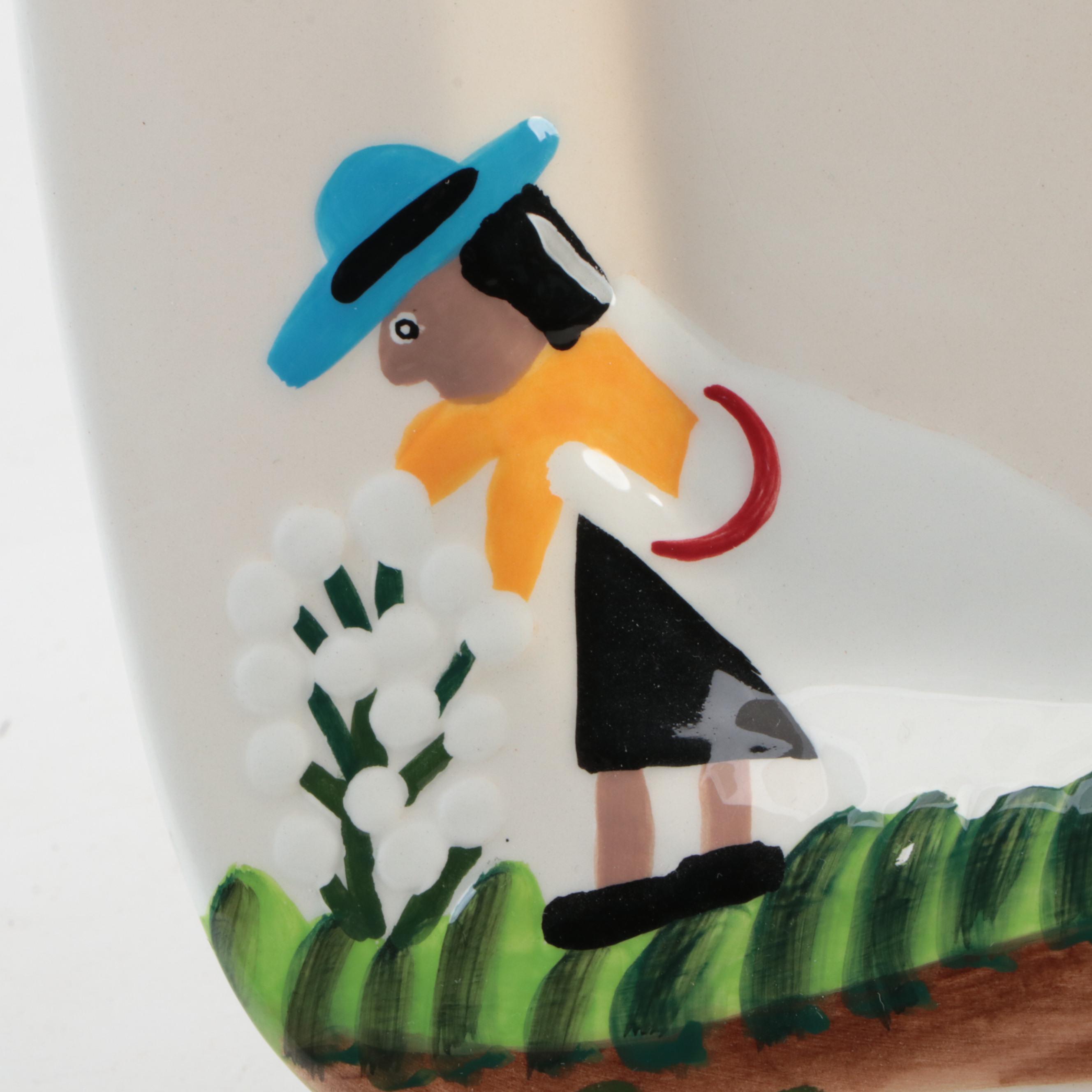 Gitter Gallery After Clementine Hunter "Picking and Hauling Cotton" Platter