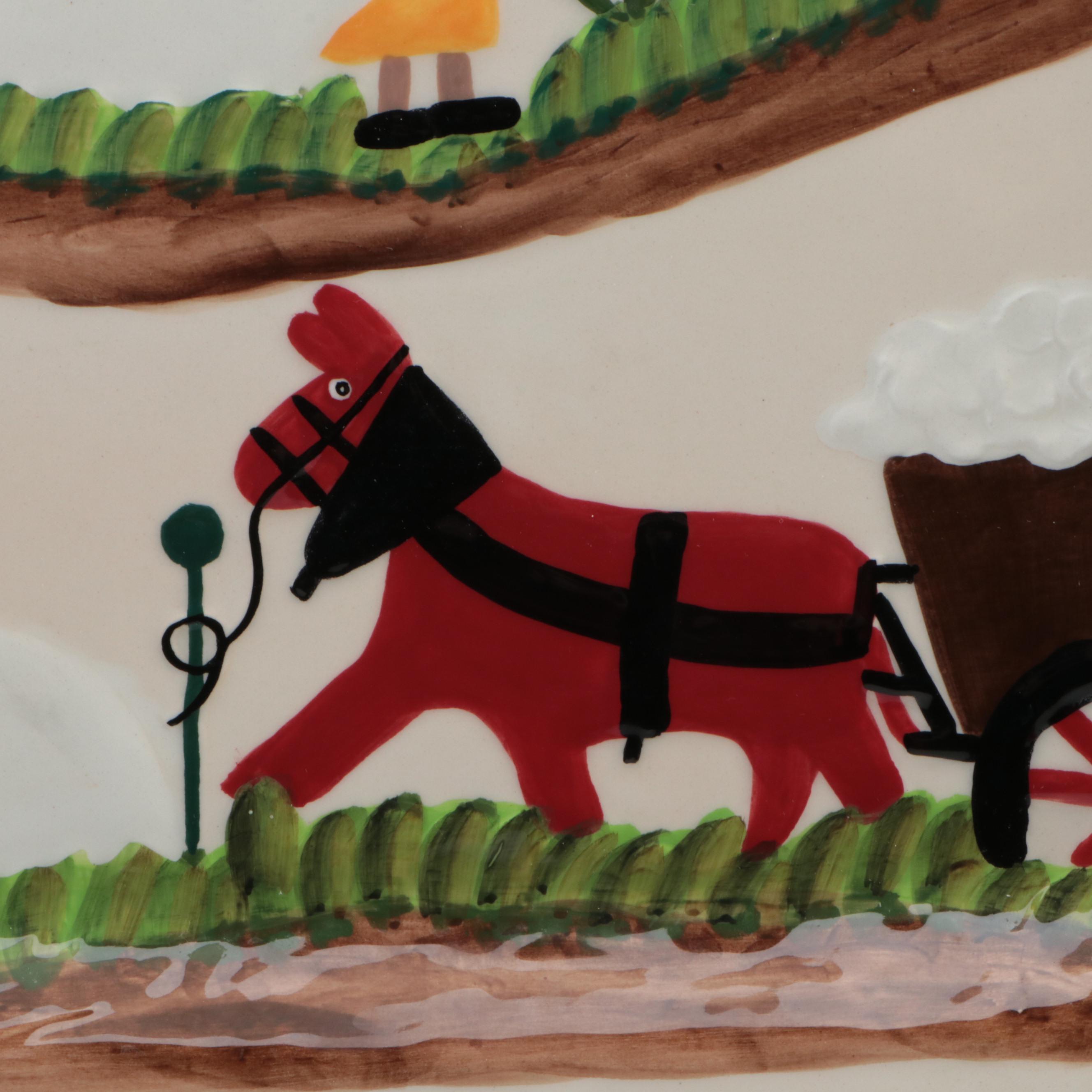 Gitter Gallery After Clementine Hunter "Picking and Hauling Cotton" Platter