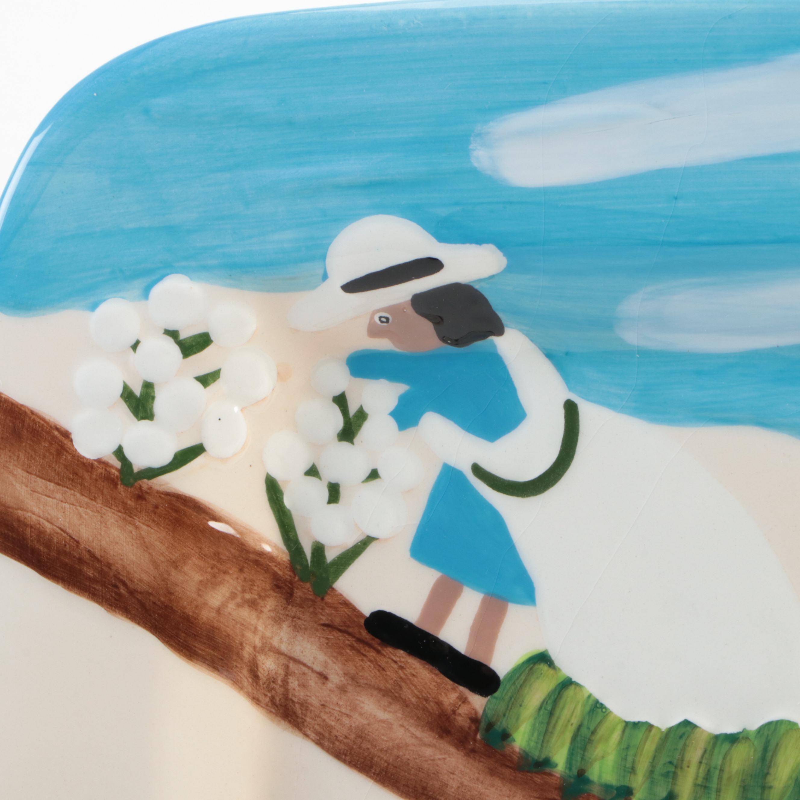 Gitter Gallery After Clementine Hunter "Picking and Hauling Cotton" Platter