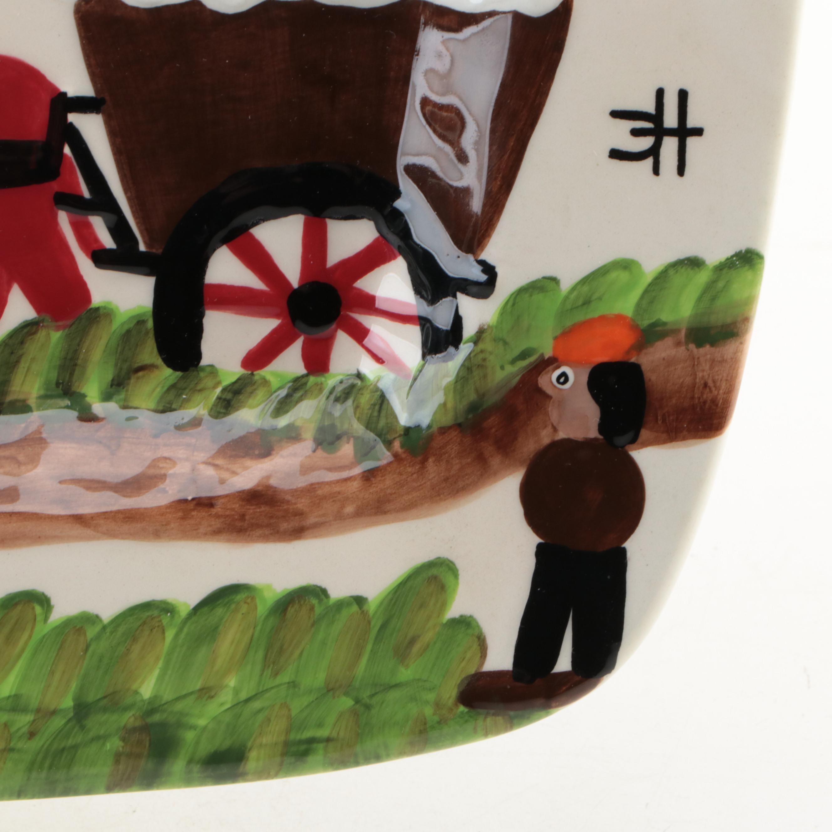 Gitter Gallery After Clementine Hunter "Picking and Hauling Cotton" Platter