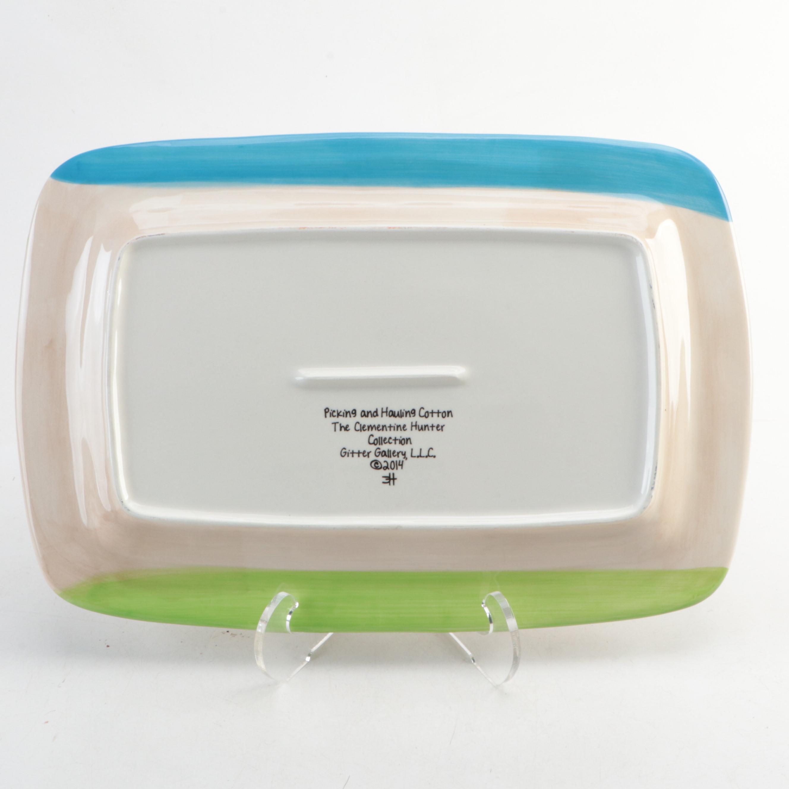 Gitter Gallery After Clementine Hunter "Picking and Hauling Cotton" Platter