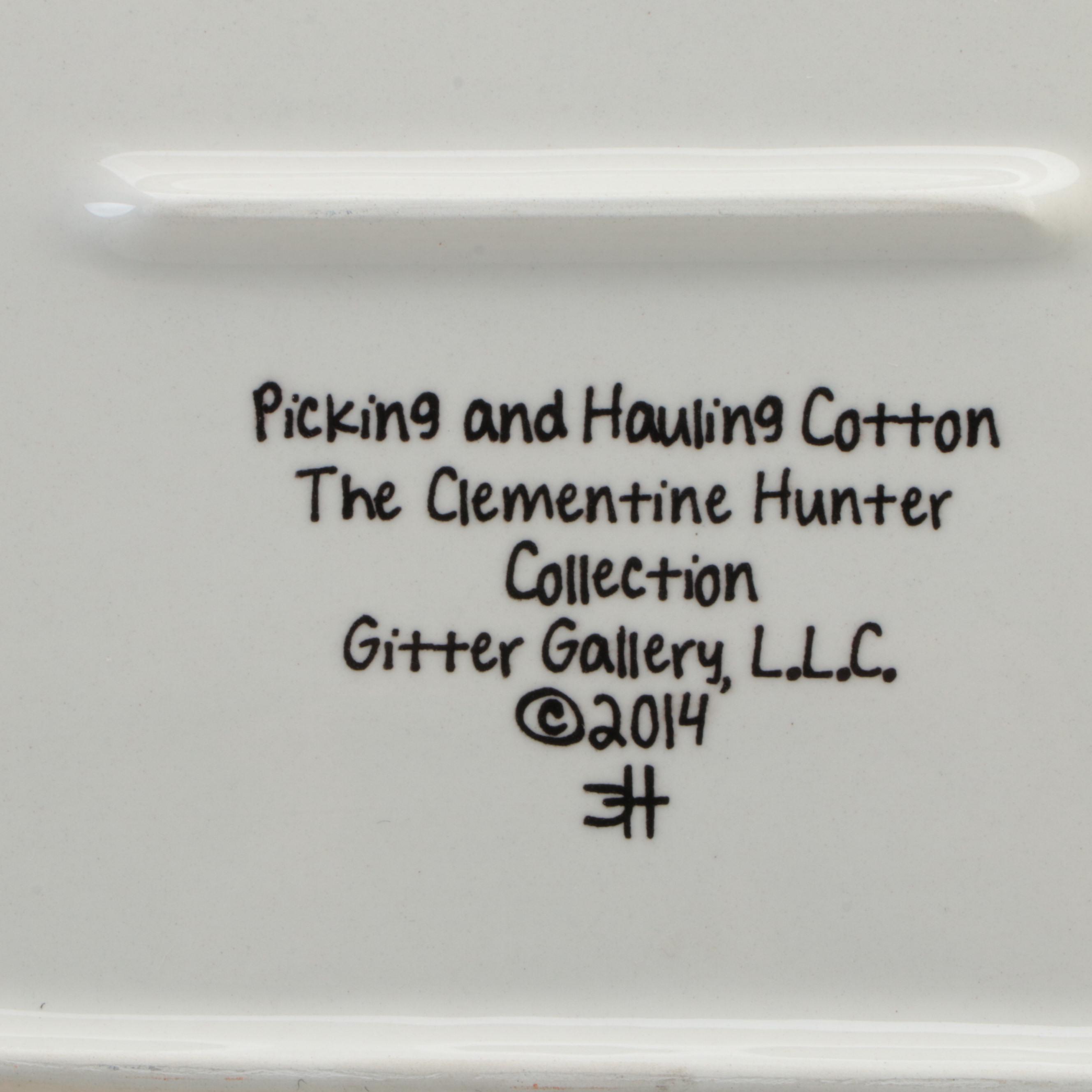 Gitter Gallery After Clementine Hunter "Picking and Hauling Cotton" Platter