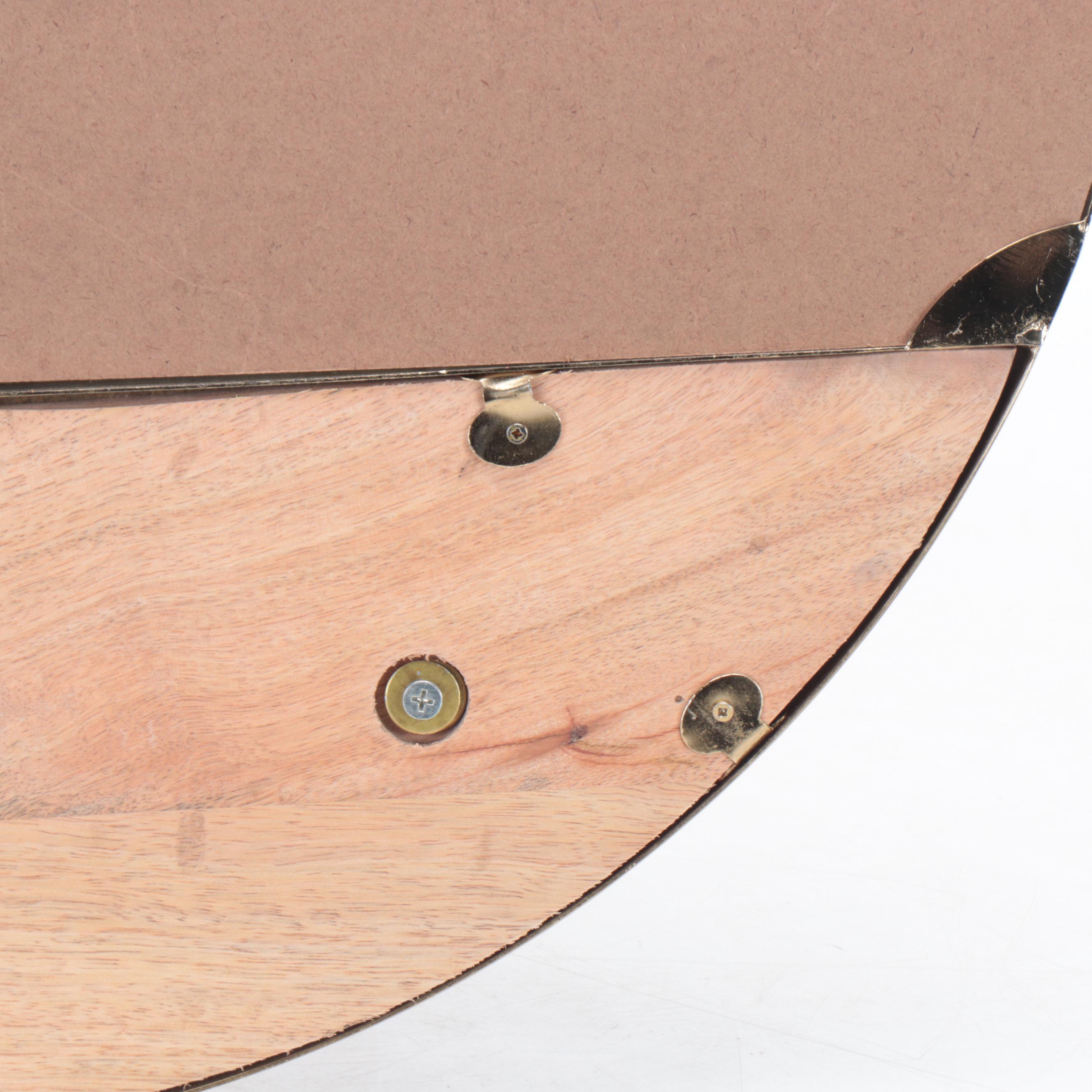 Threshold Round Wall Mirror with Wood Coat Hooks