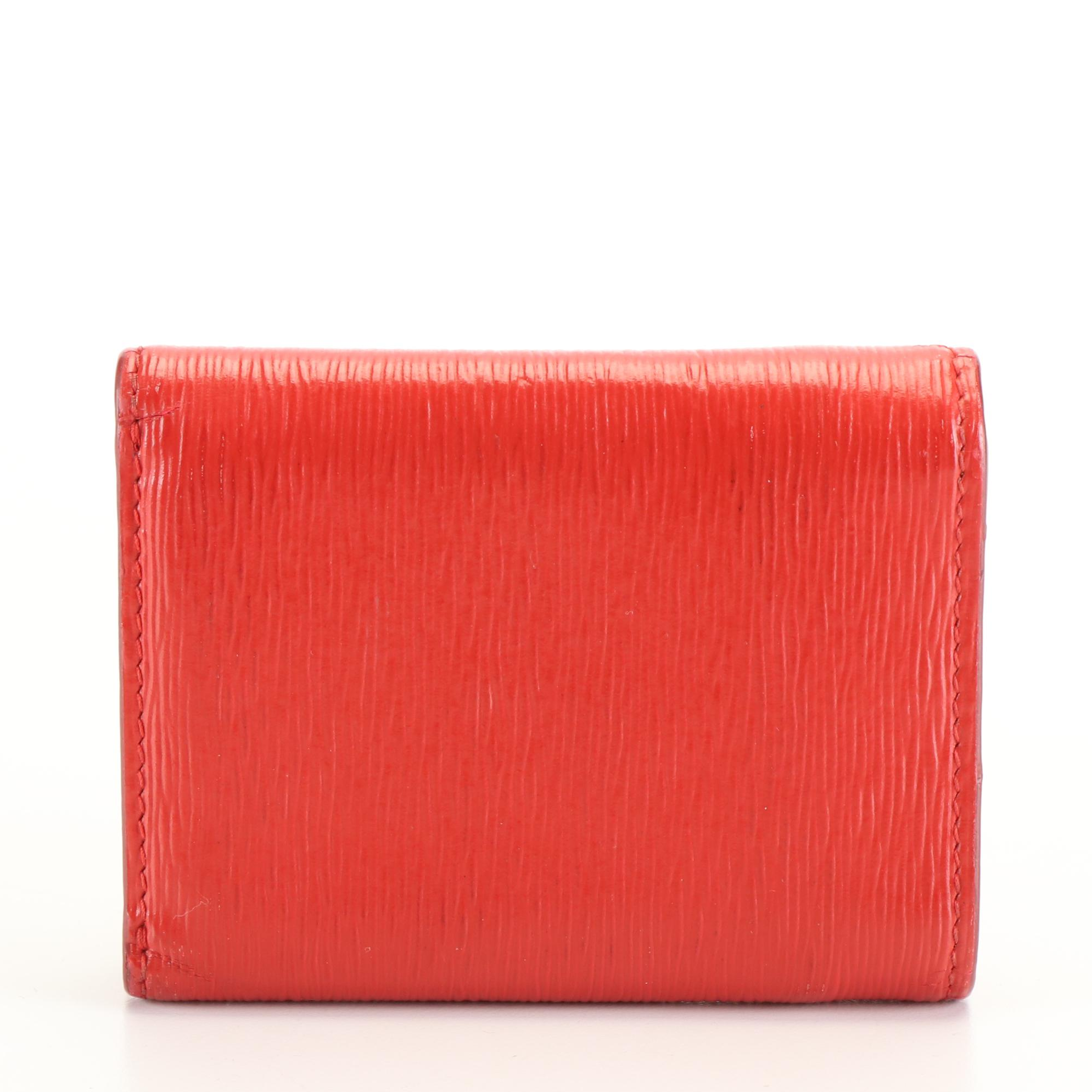 Prada Compact Wallet in Red Vitello Move Leather