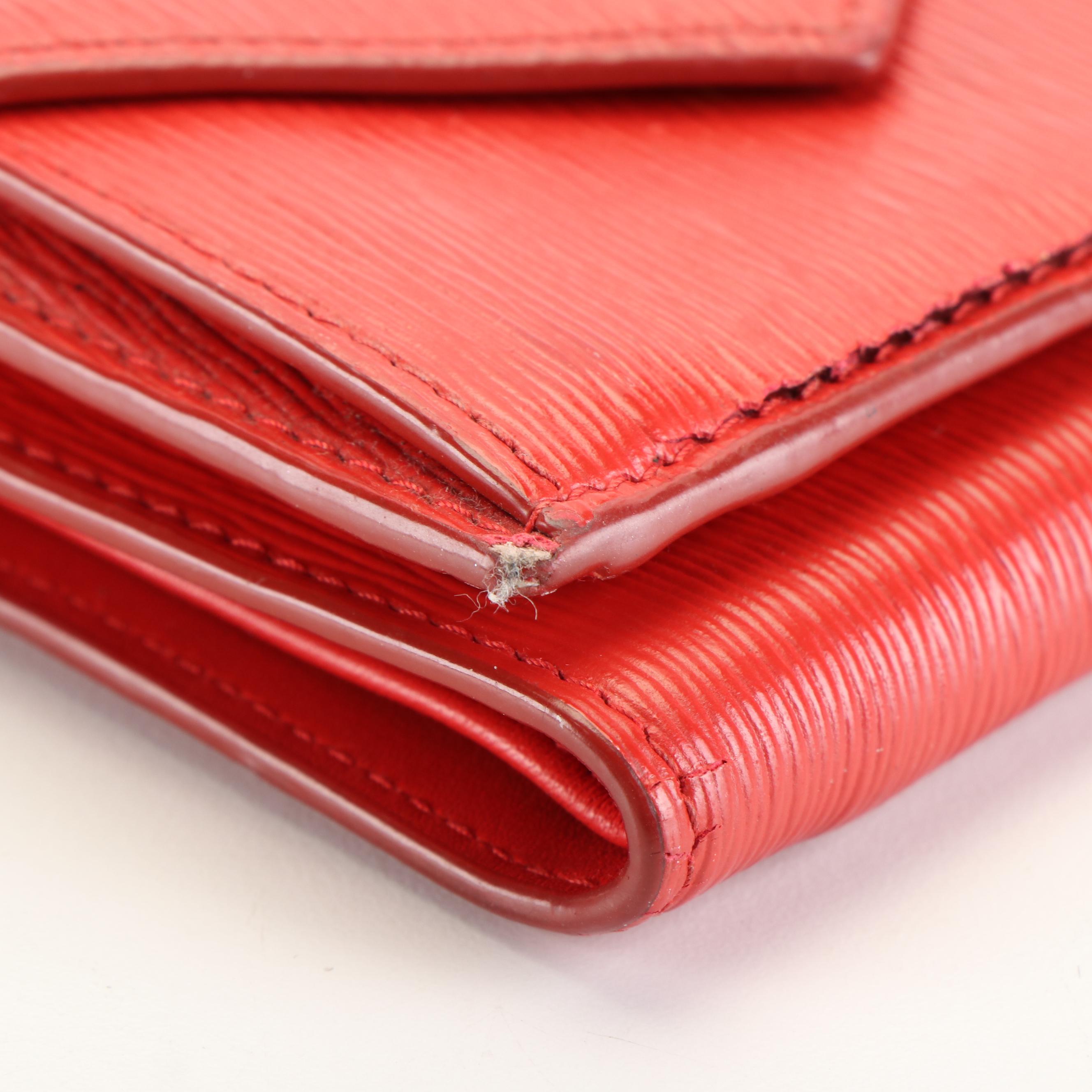 Prada Compact Wallet in Red Vitello Move Leather