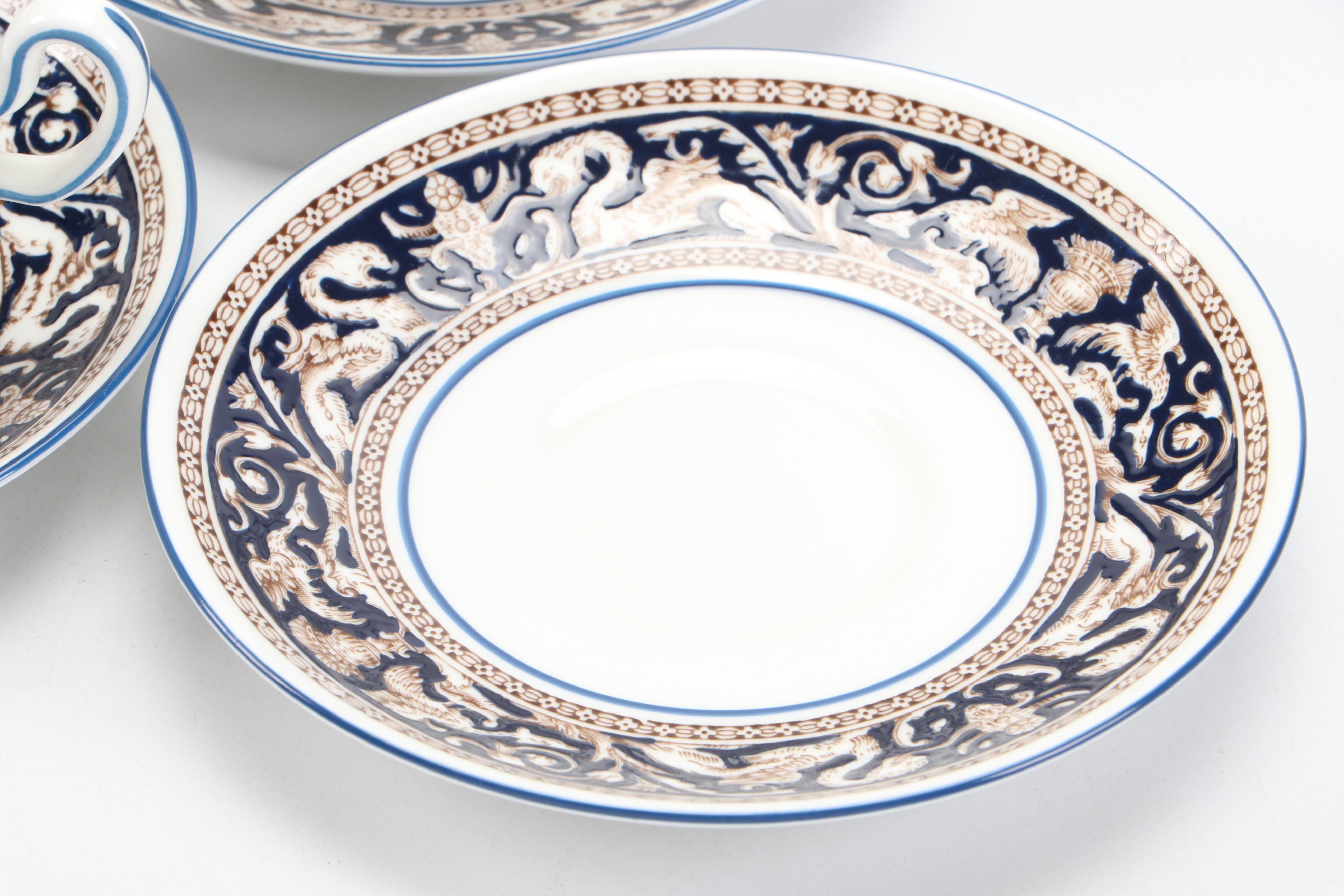 Wedgwood English Bone China "Florentine" Dinnerware, 20th Century