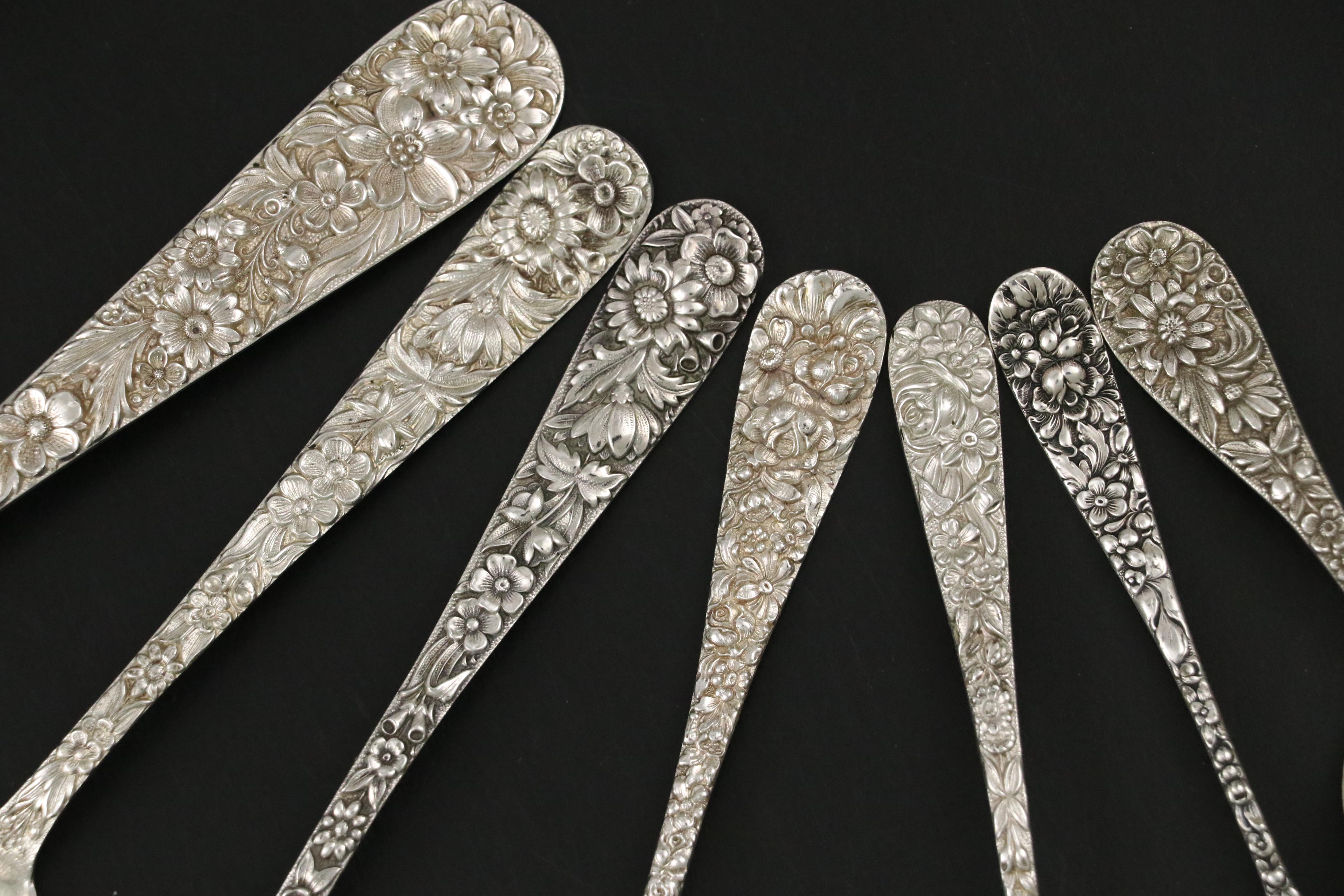 S. Kirk & Son Sterling Silver "Repousse" Serving Utensils and Shakers