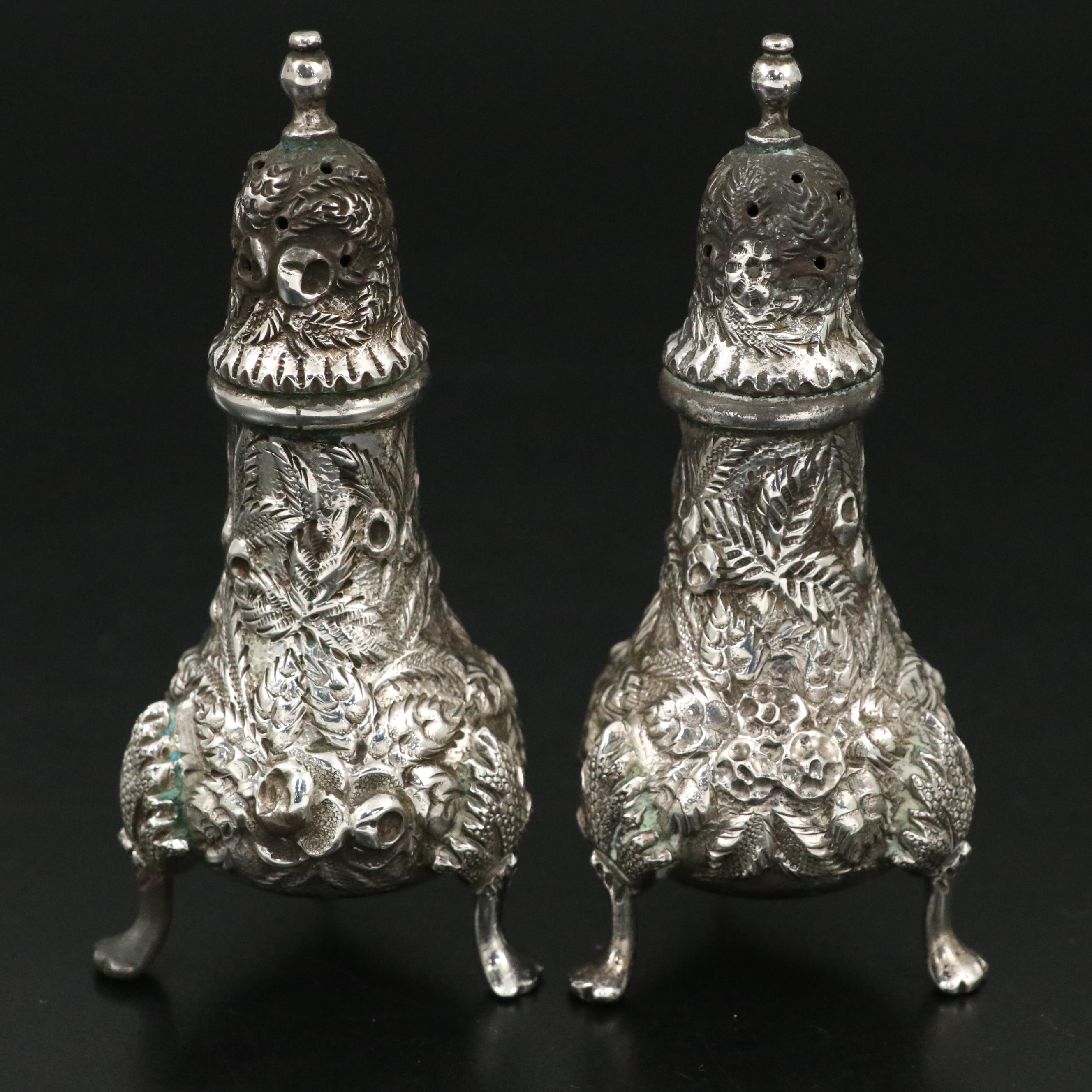 S. Kirk & Son Sterling Silver "Repousse" Serving Utensils and Shakers