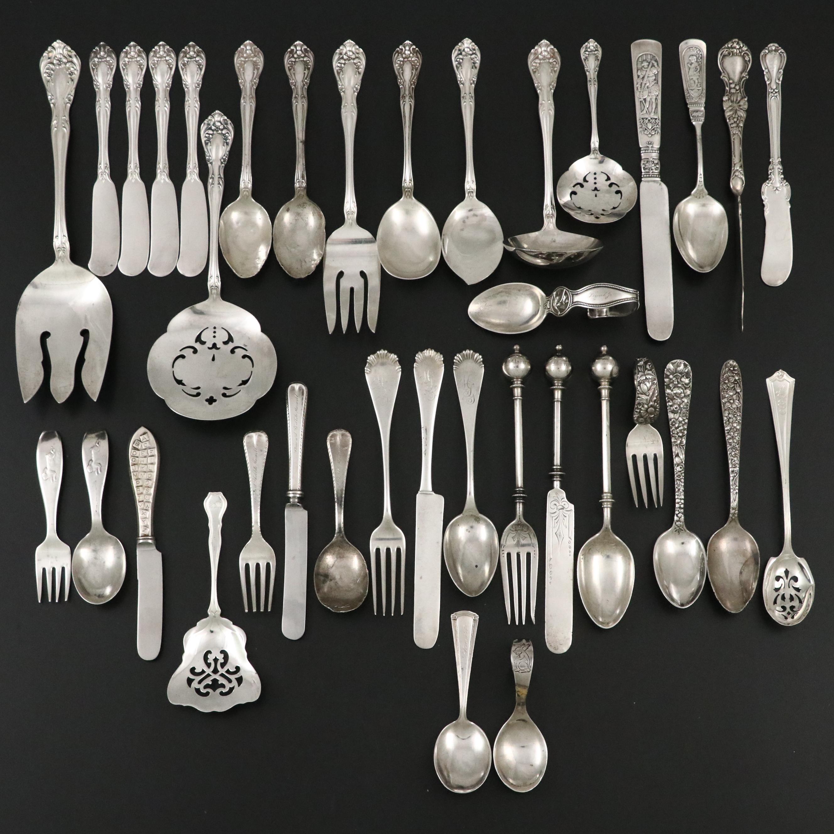 Alvin Sterling Silver "Chateau Rose" with Other Sterling Silver Flatware
