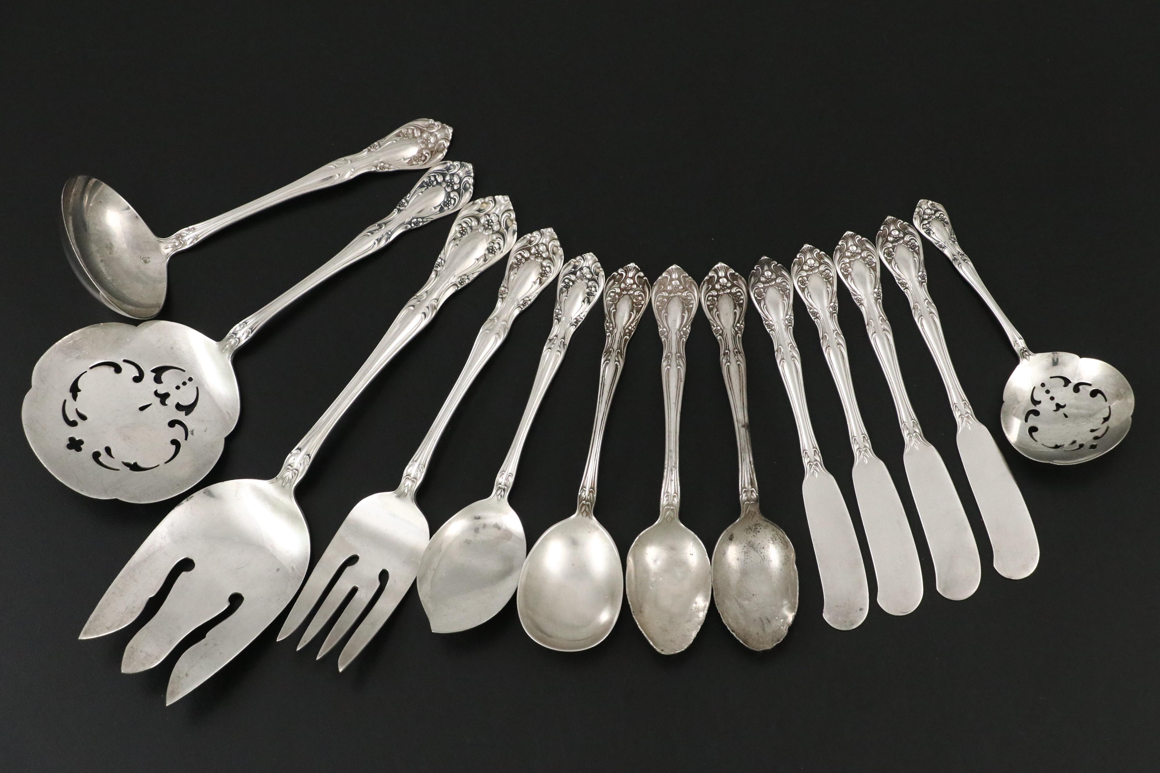 Alvin Sterling Silver "Chateau Rose" with Other Sterling Silver Flatware