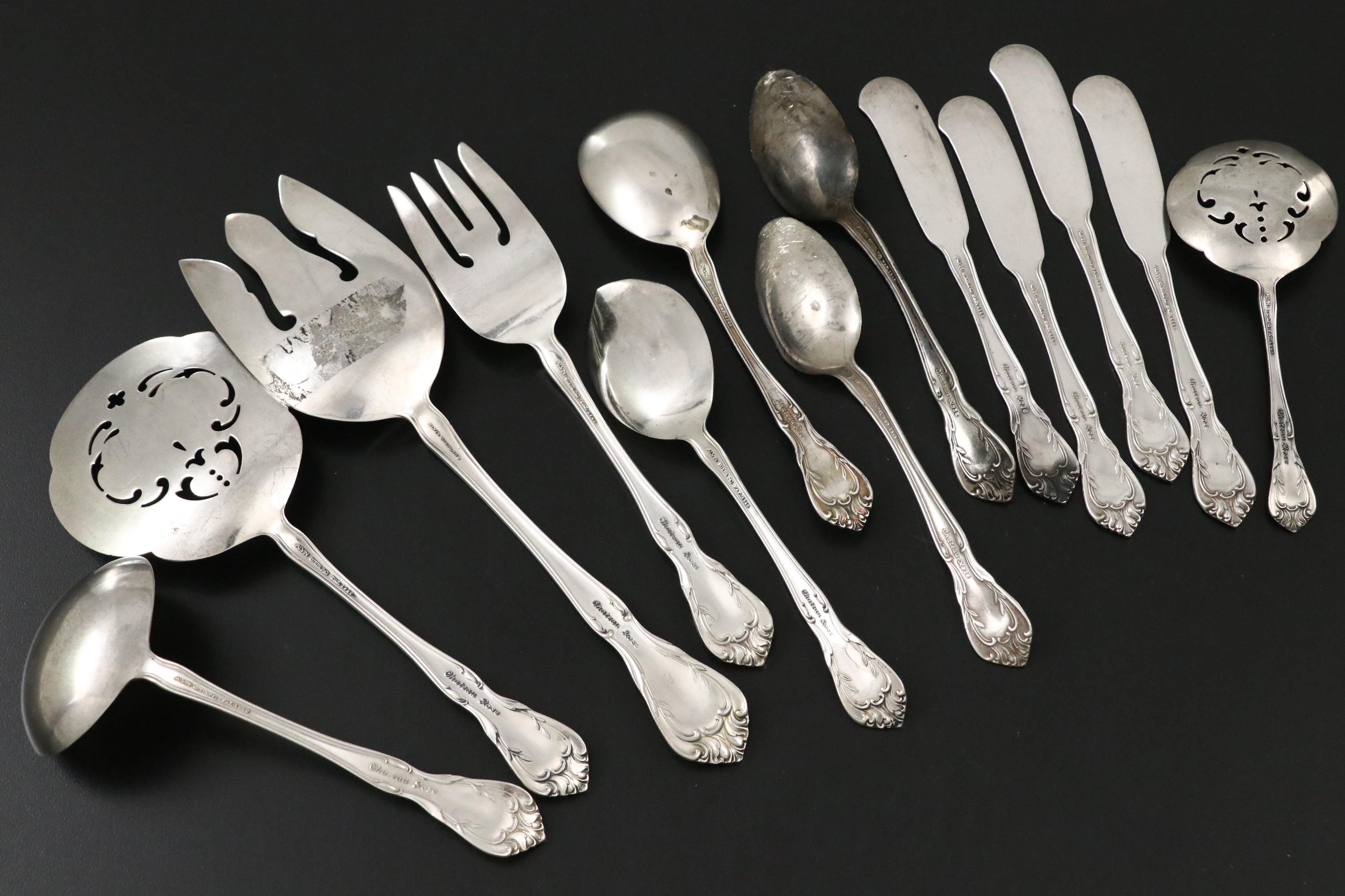 Alvin Sterling Silver "Chateau Rose" with Other Sterling Silver Flatware