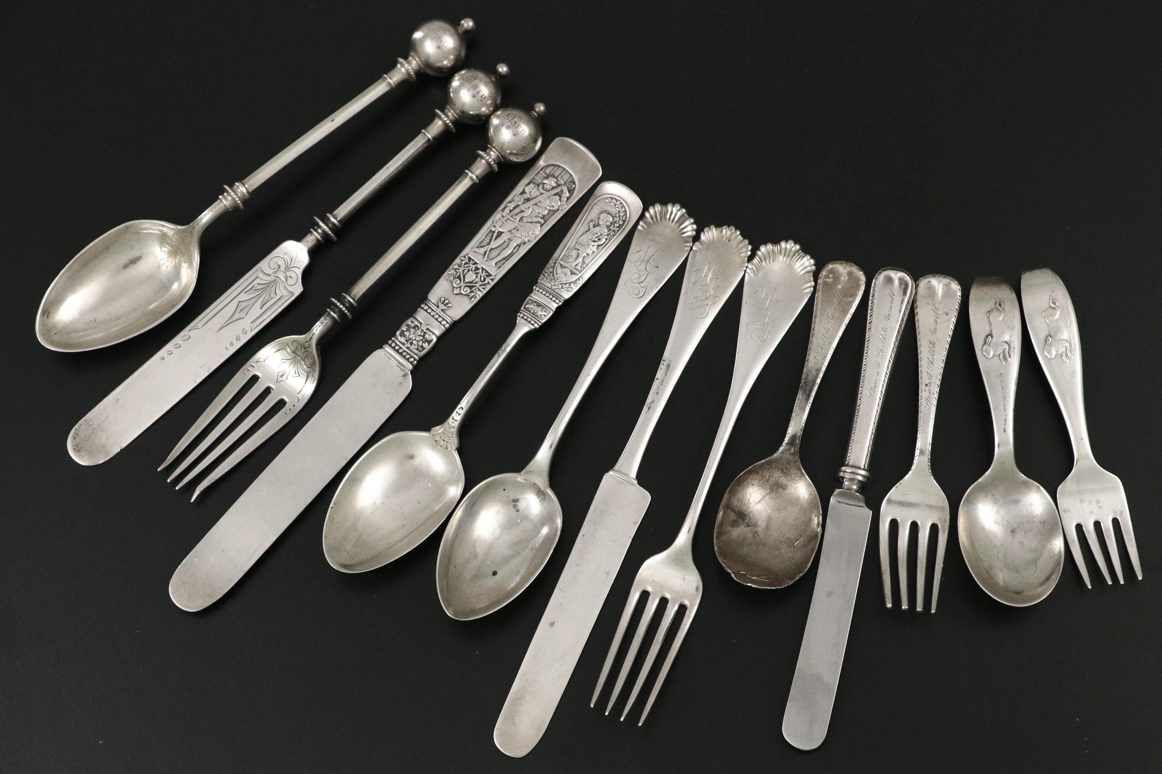 Alvin Sterling Silver "Chateau Rose" with Other Sterling Silver Flatware