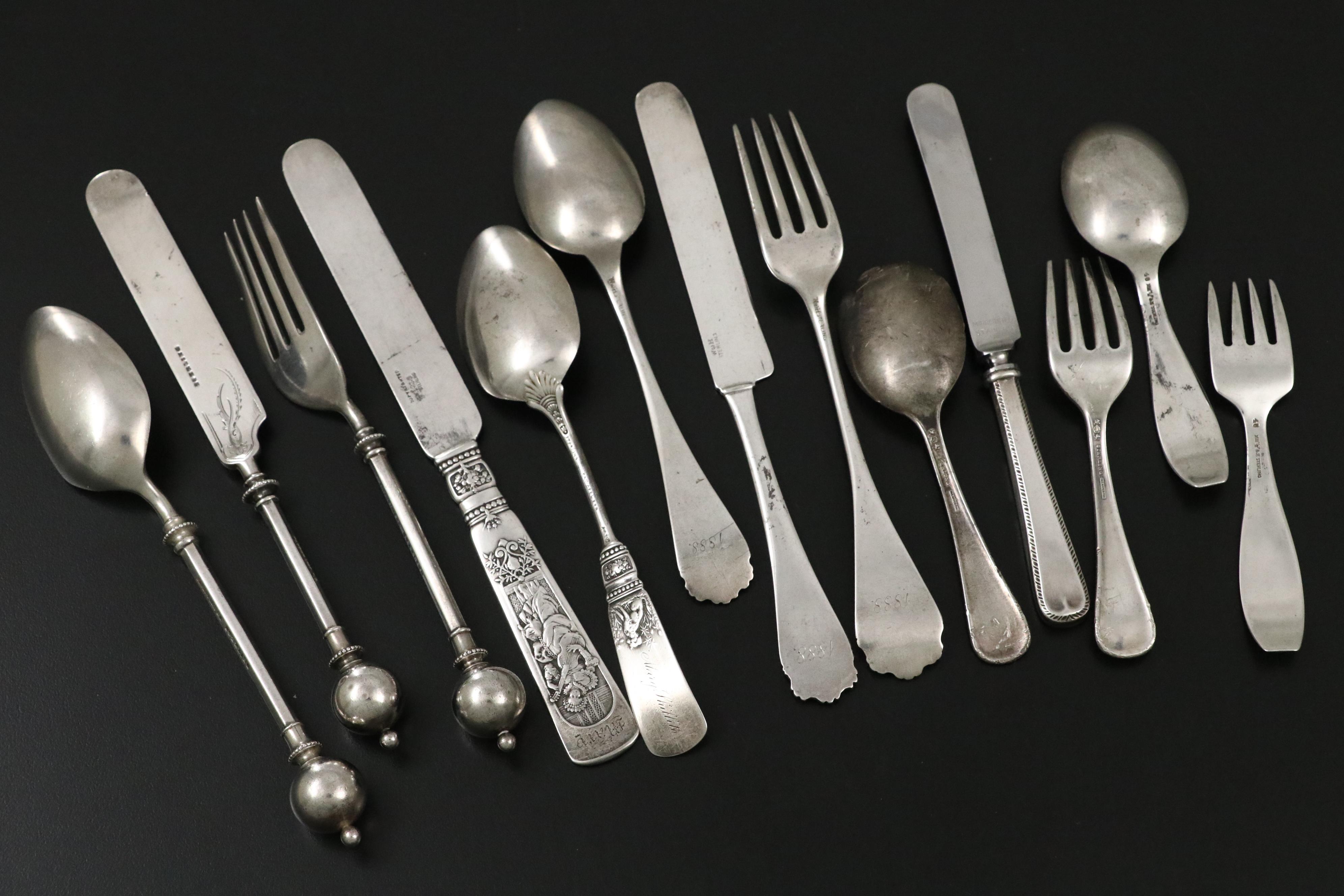 Alvin Sterling Silver "Chateau Rose" with Other Sterling Silver Flatware