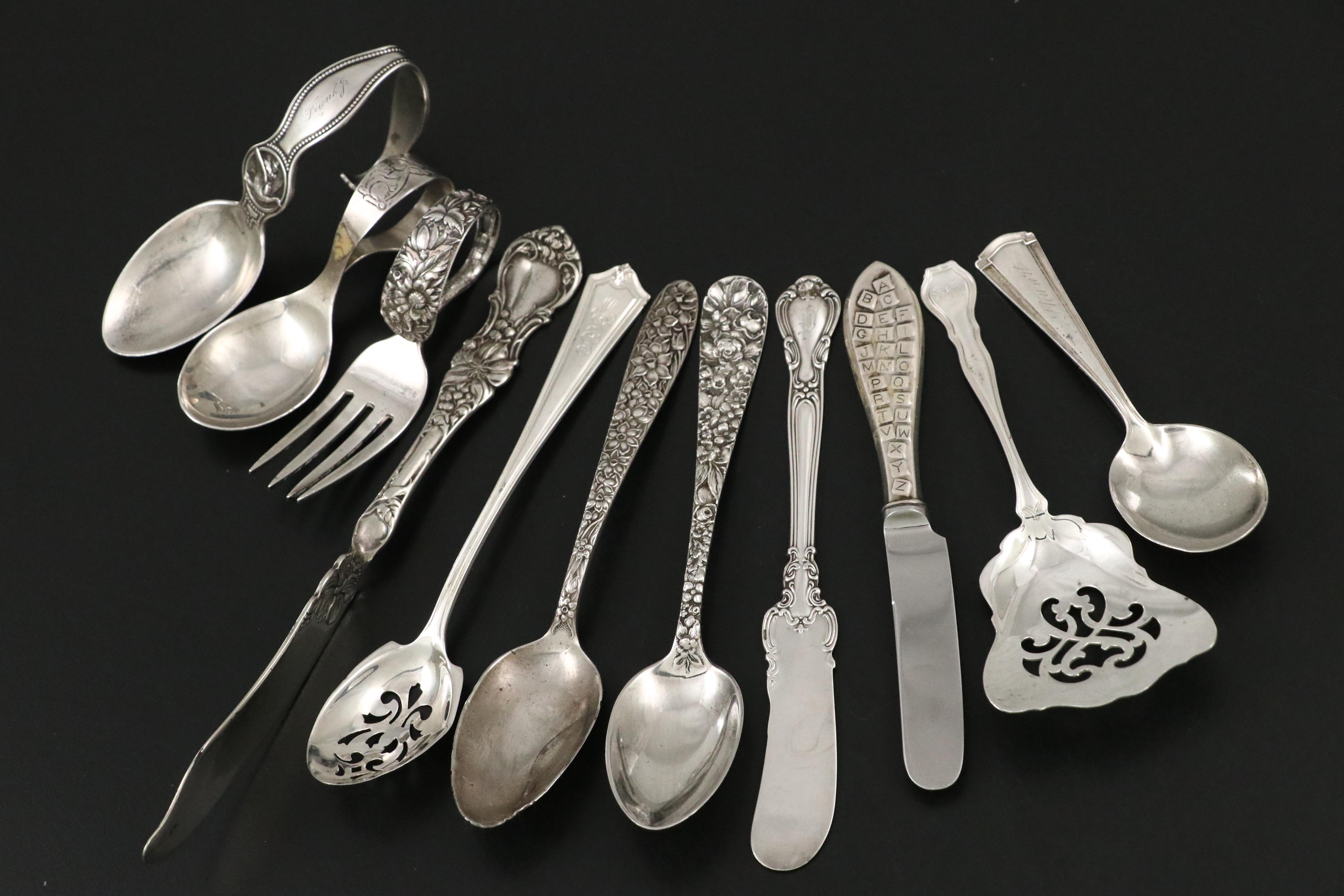 Alvin Sterling Silver "Chateau Rose" with Other Sterling Silver Flatware