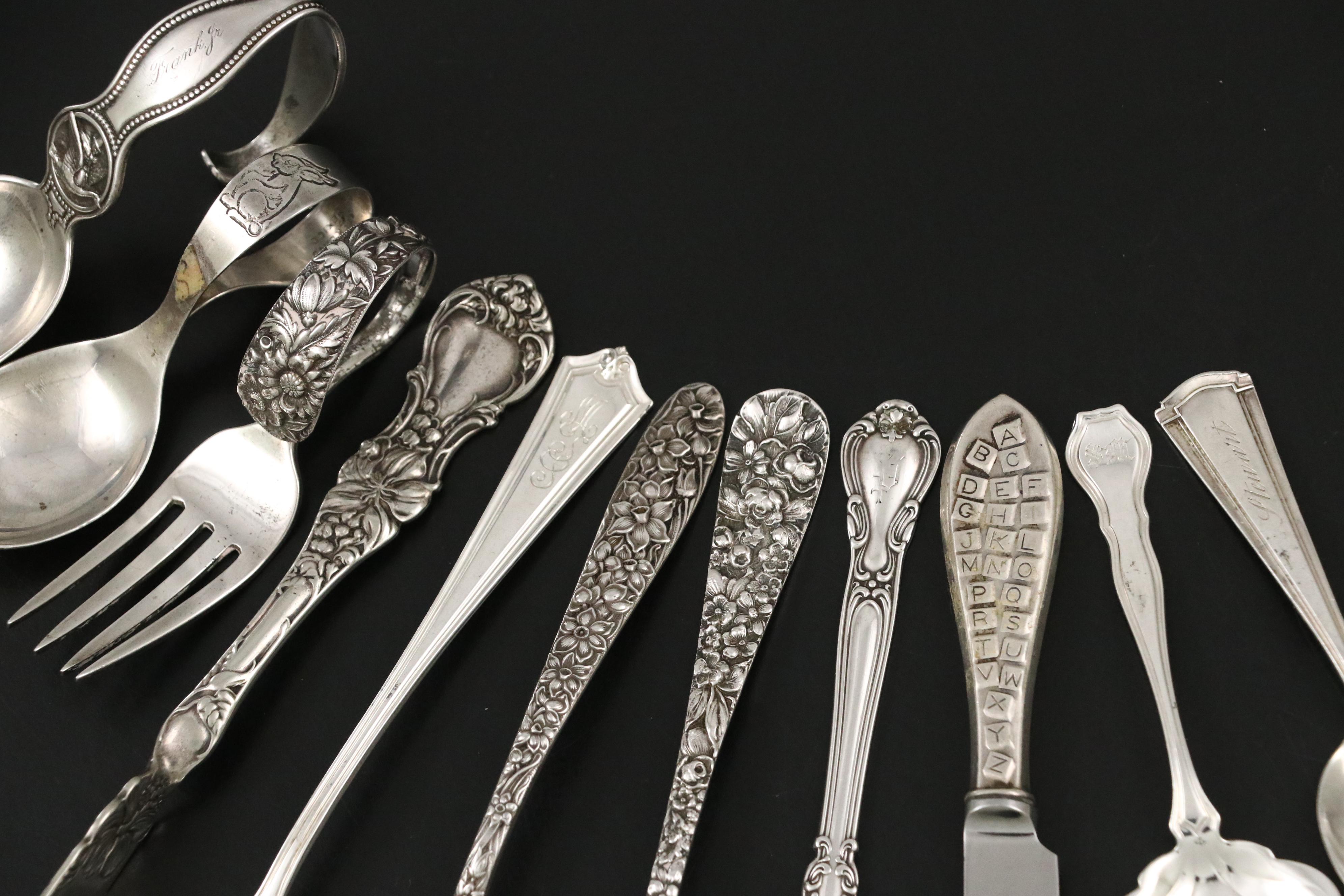 Alvin Sterling Silver "Chateau Rose" with Other Sterling Silver Flatware