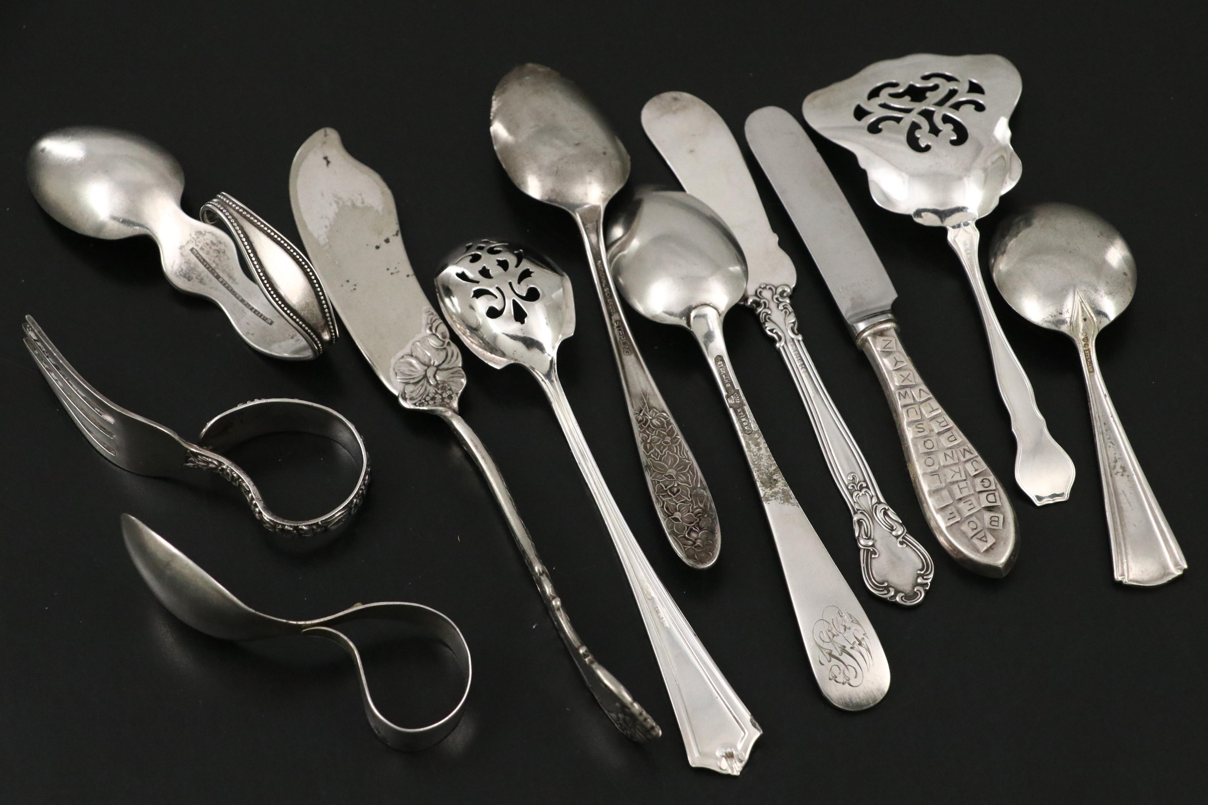 Alvin Sterling Silver "Chateau Rose" with Other Sterling Silver Flatware