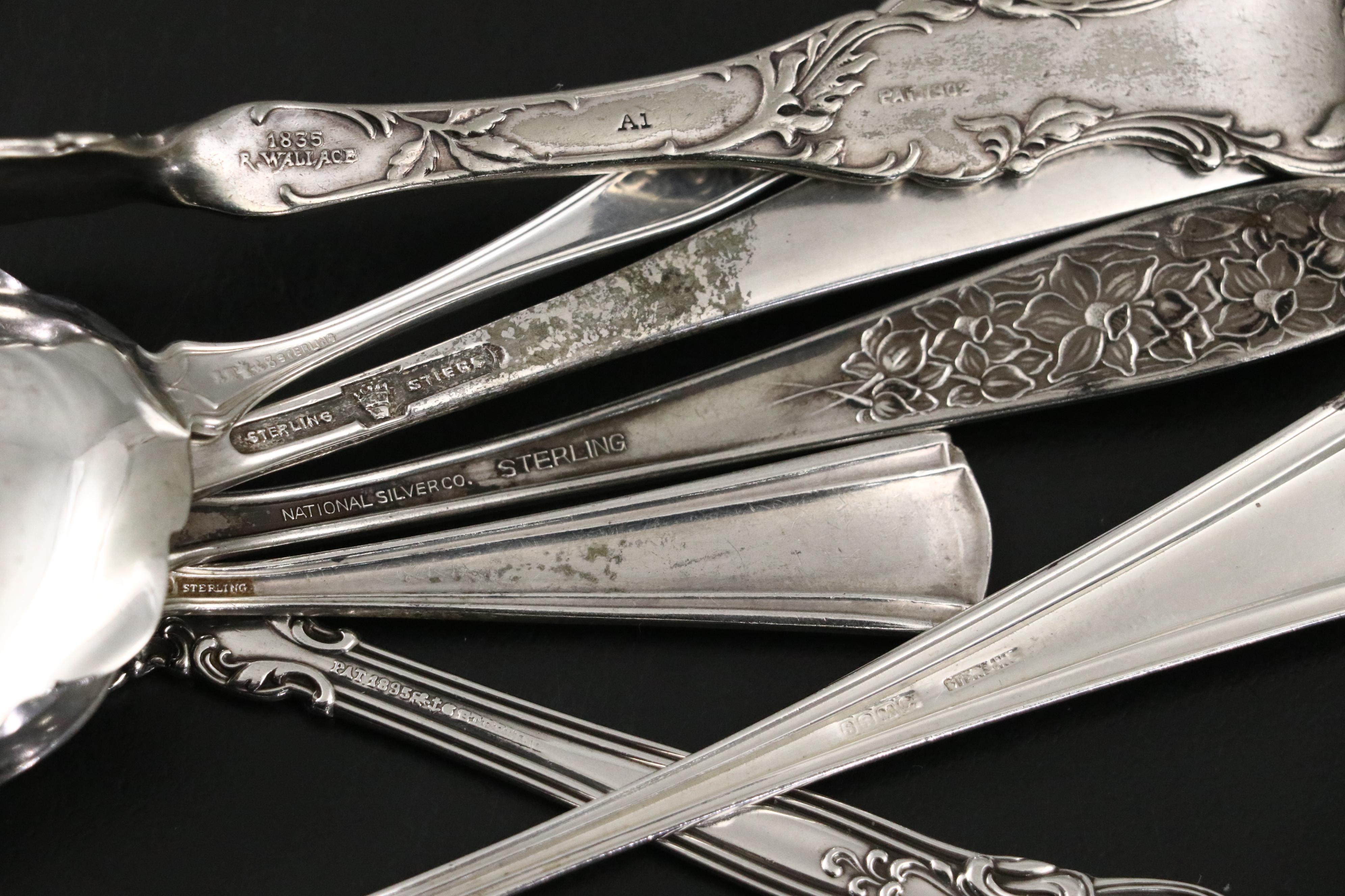 Alvin Sterling Silver "Chateau Rose" with Other Sterling Silver Flatware