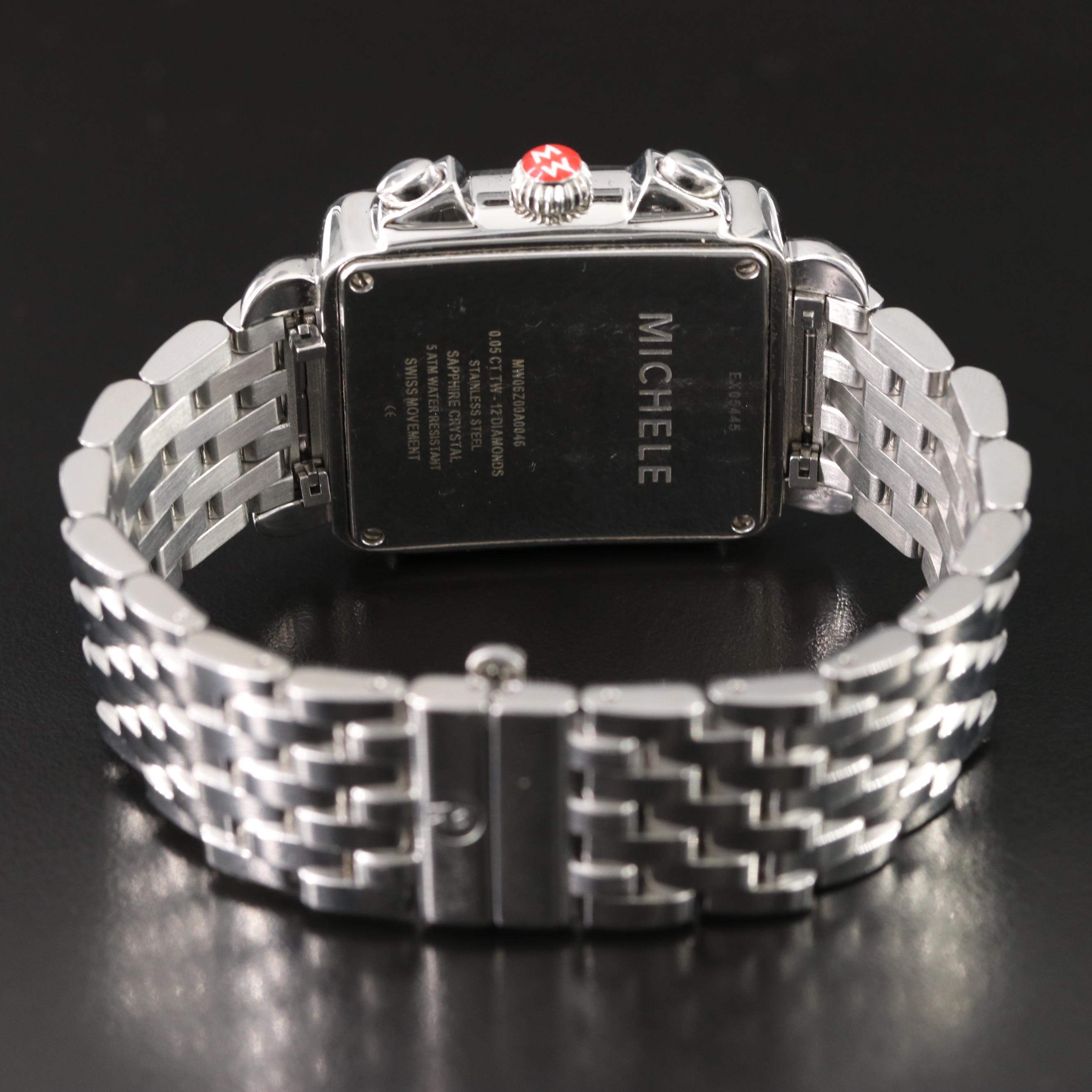 Michele Deco Diamond Chronograph Watch