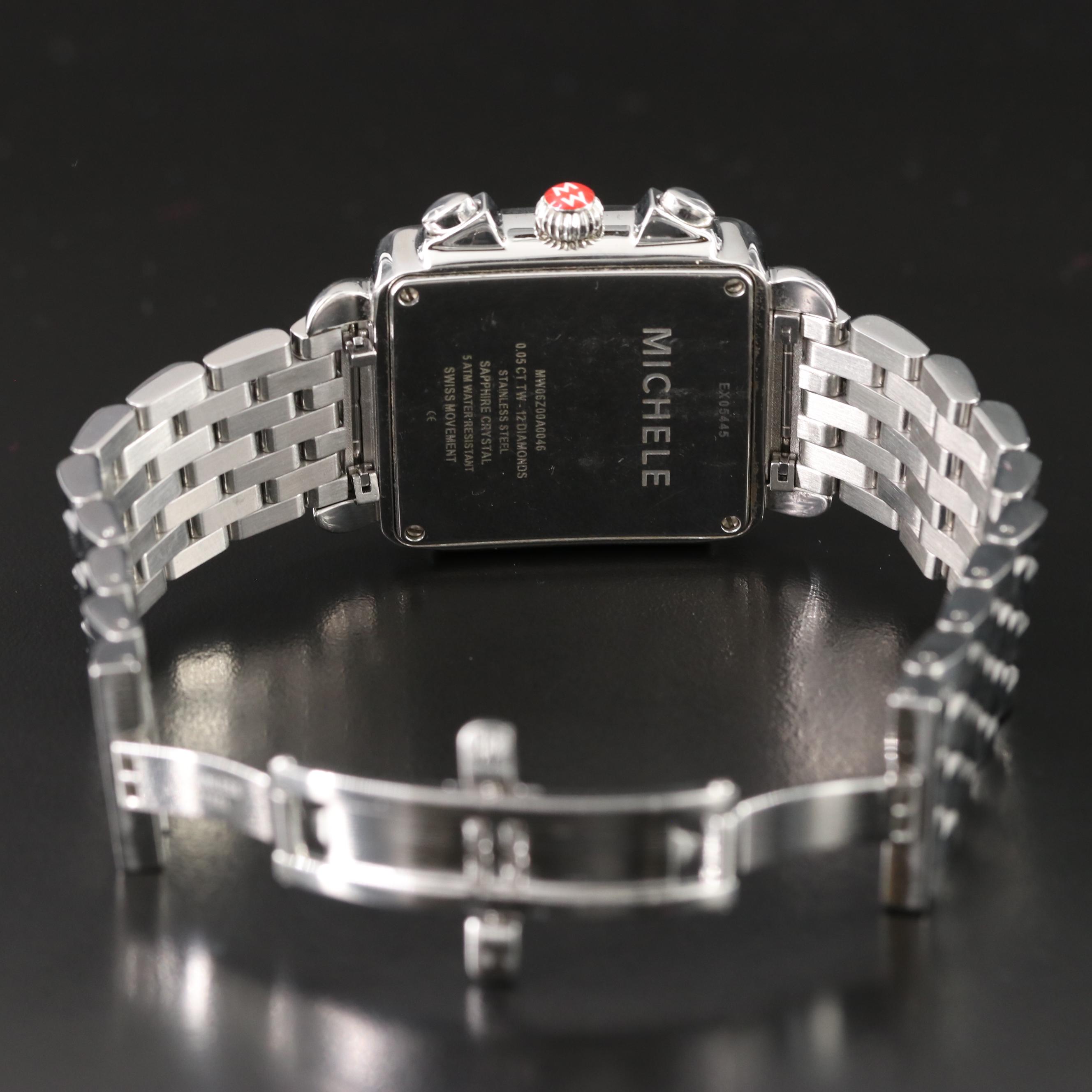 Michele Deco Diamond Chronograph Watch