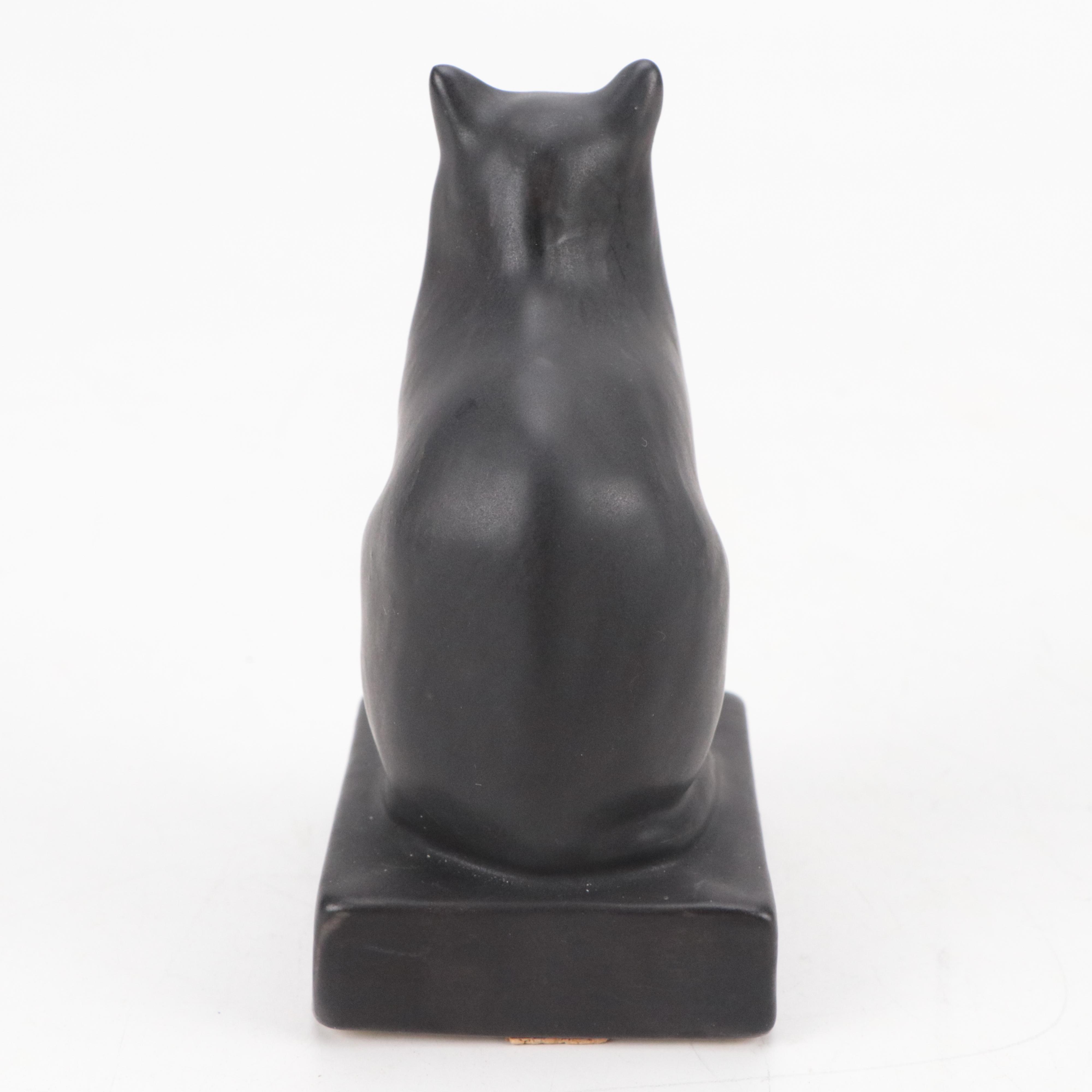 Rookwood Pottery Ceramic Vases and Black Cat