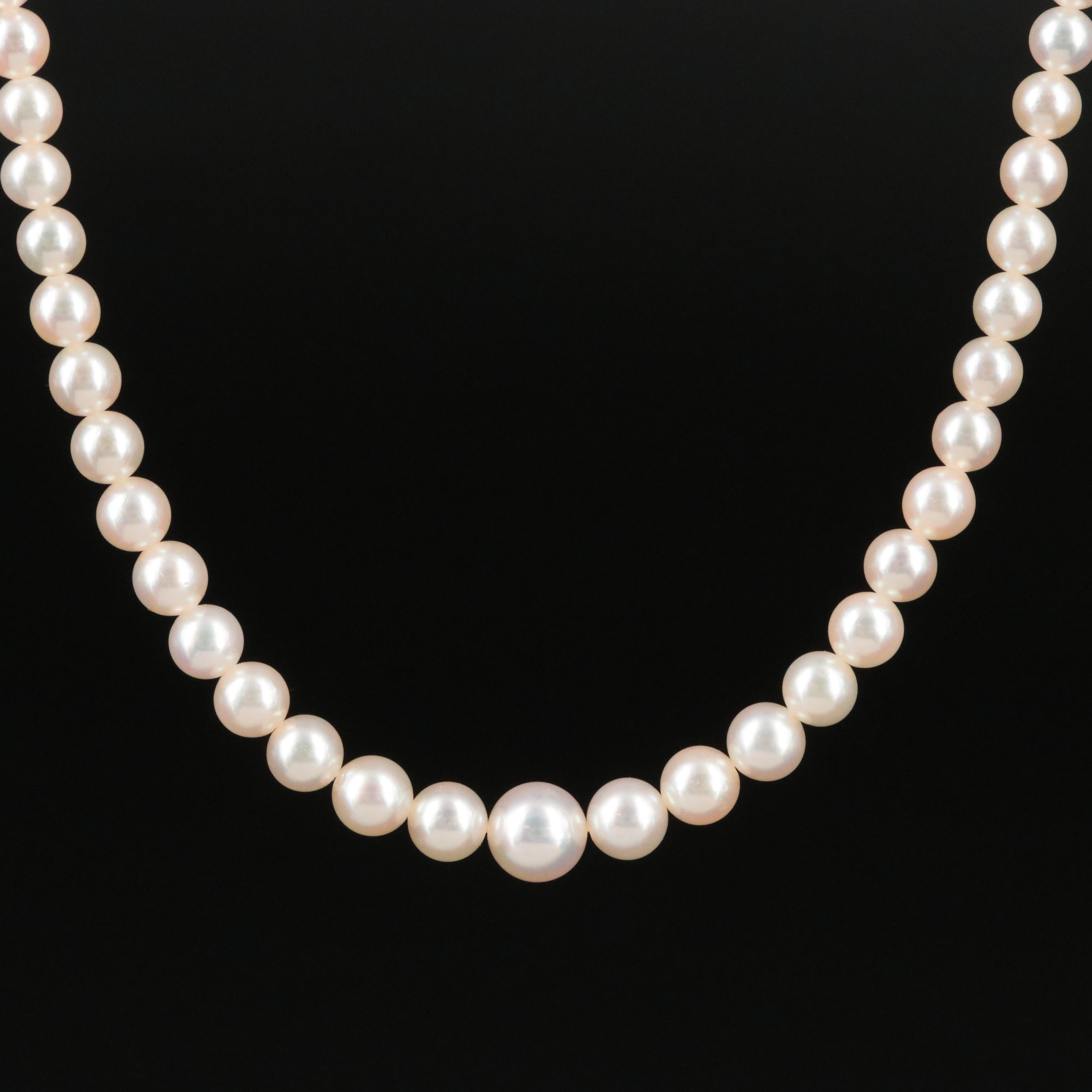 Mikimoto Graduated Pearl Necklace with 14K Clasp