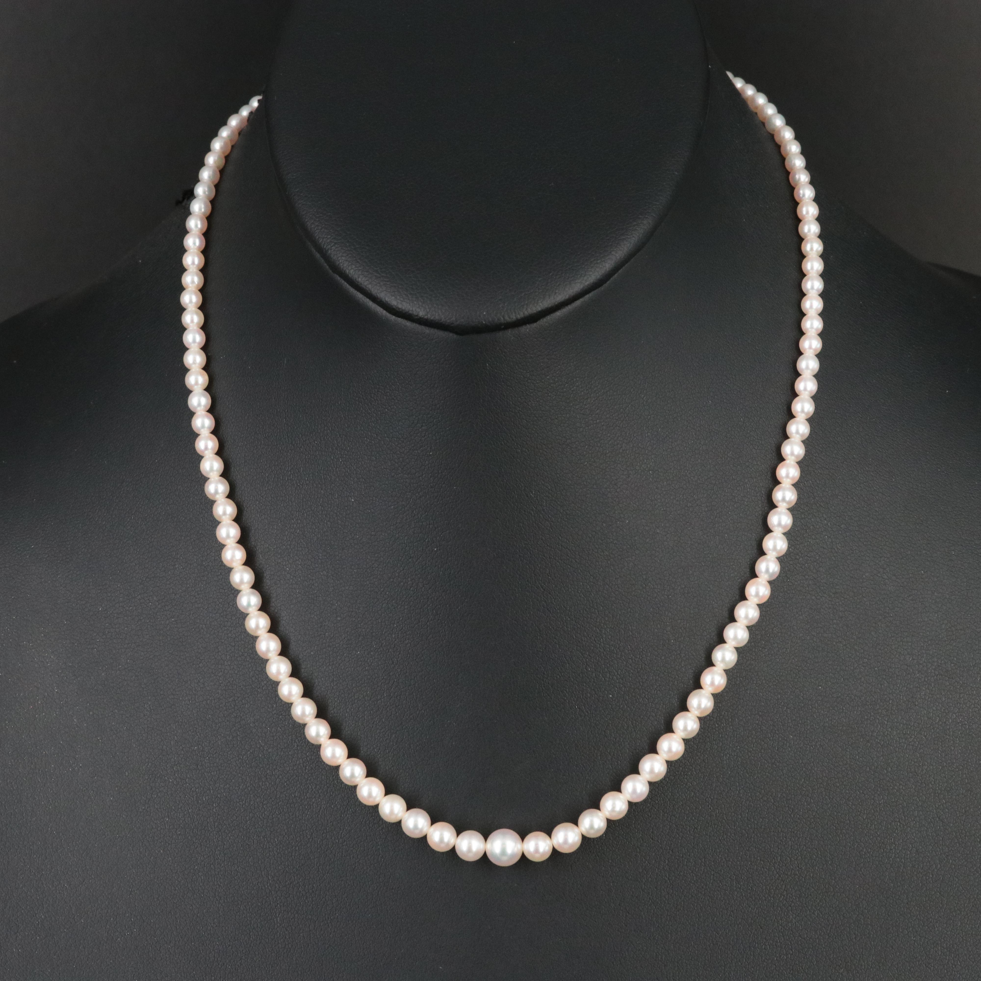 Mikimoto Graduated Pearl Necklace with 14K Clasp