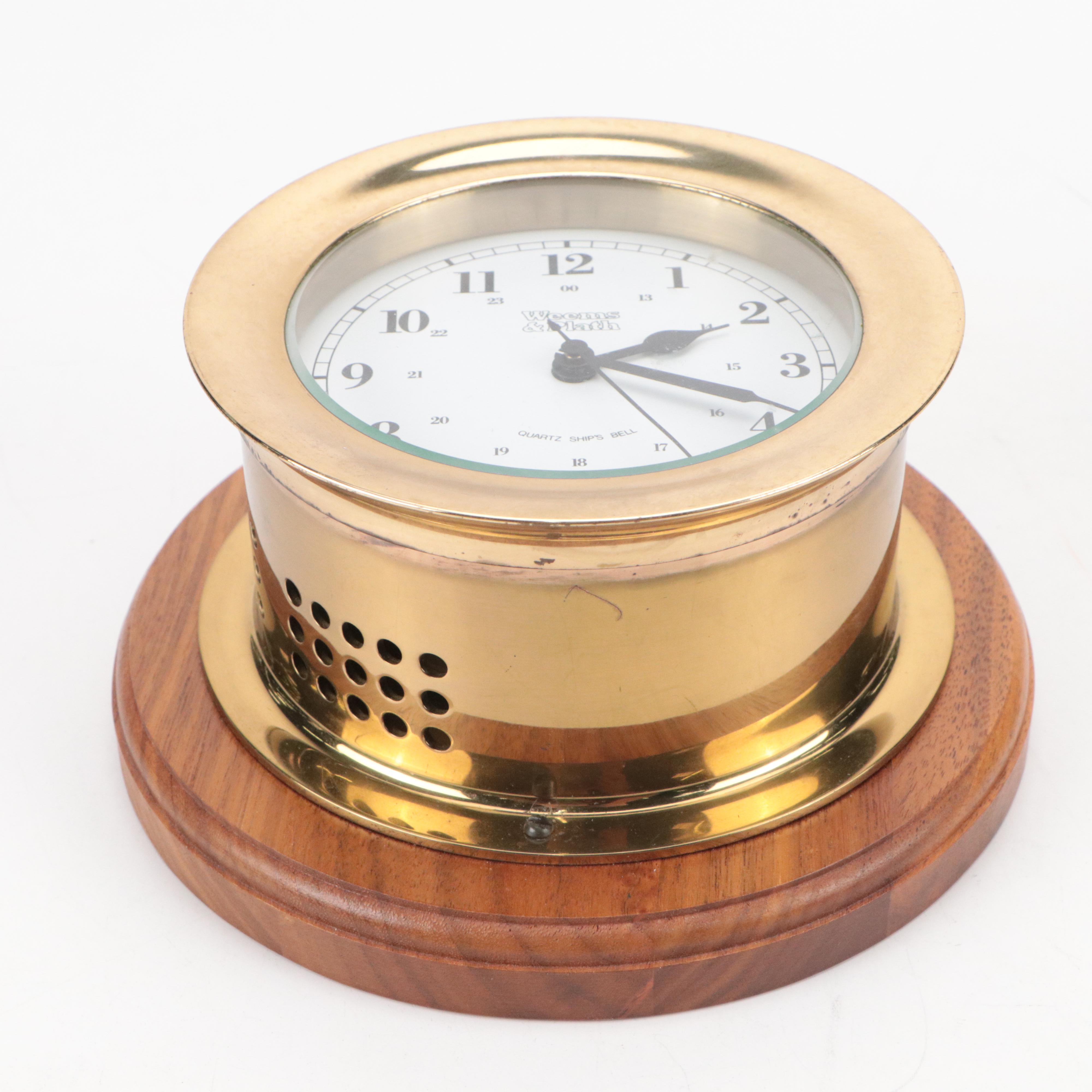 Weems & Plath Brass Nautical Wall Clock