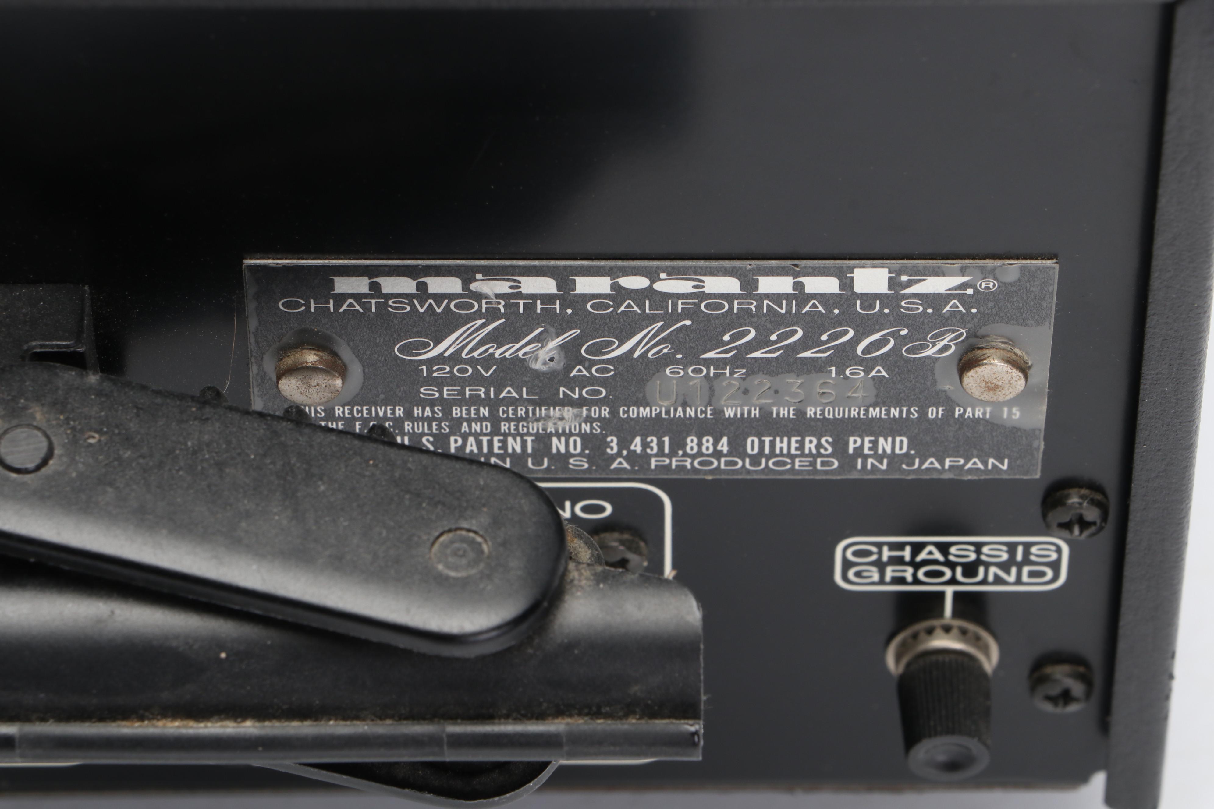 Marantz Model 2226B Stereophonic Receiver, Late 20th Century