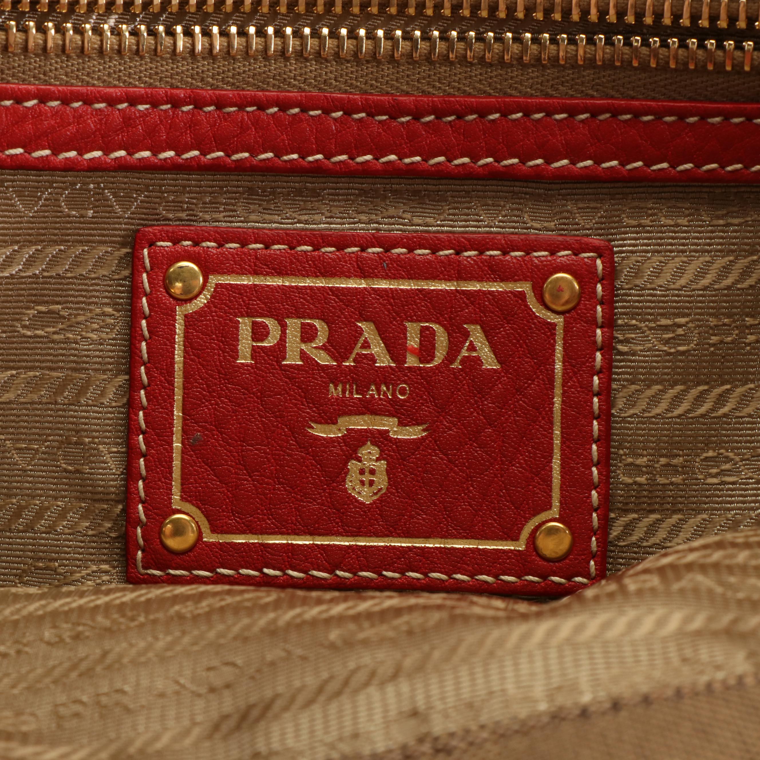 Prada Leather-Trimmed Logo Jacquard Satchel