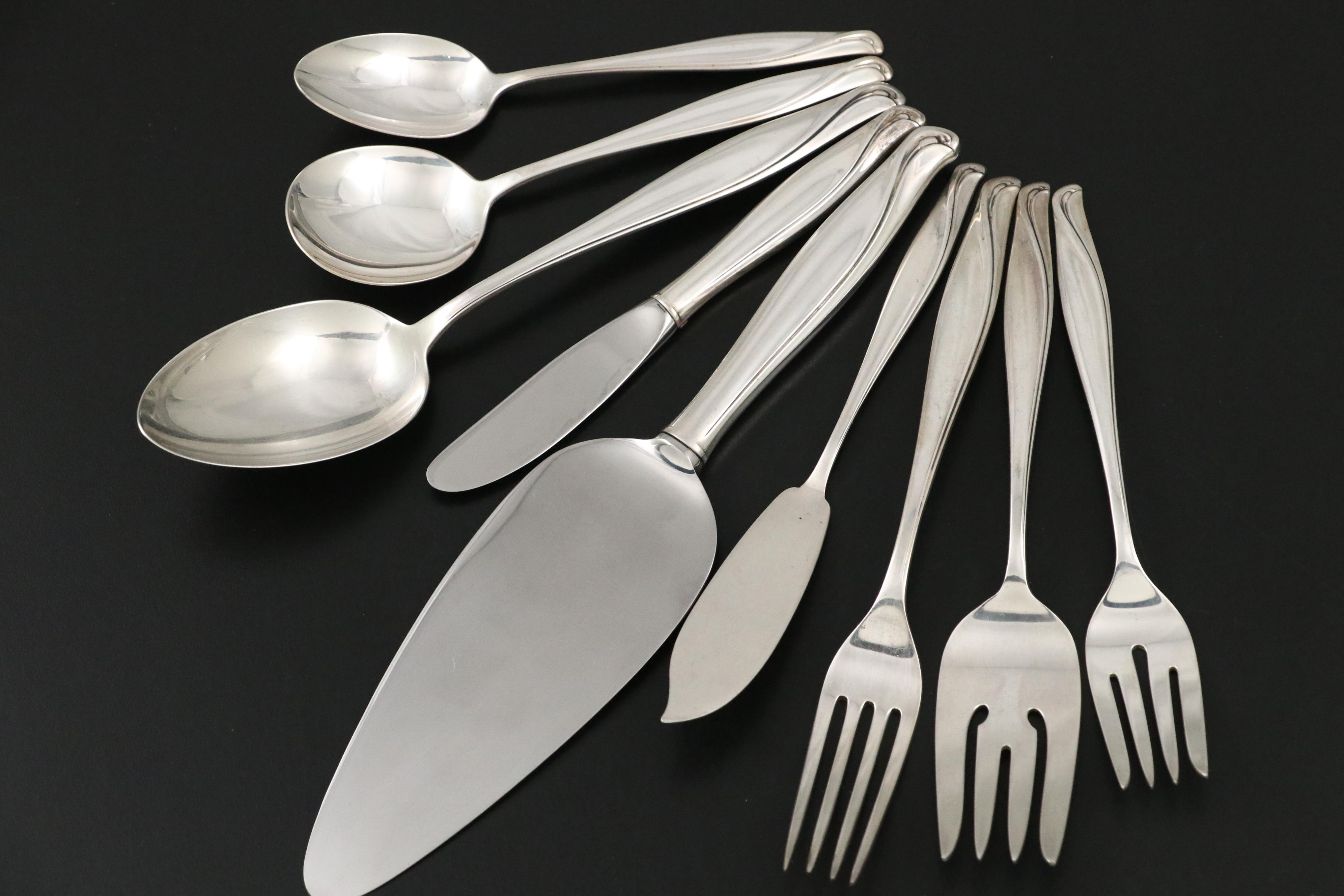 Alvin "Spring Bud" Sterling and Other Silver Plate Flatware, Mid to Late 20th C.