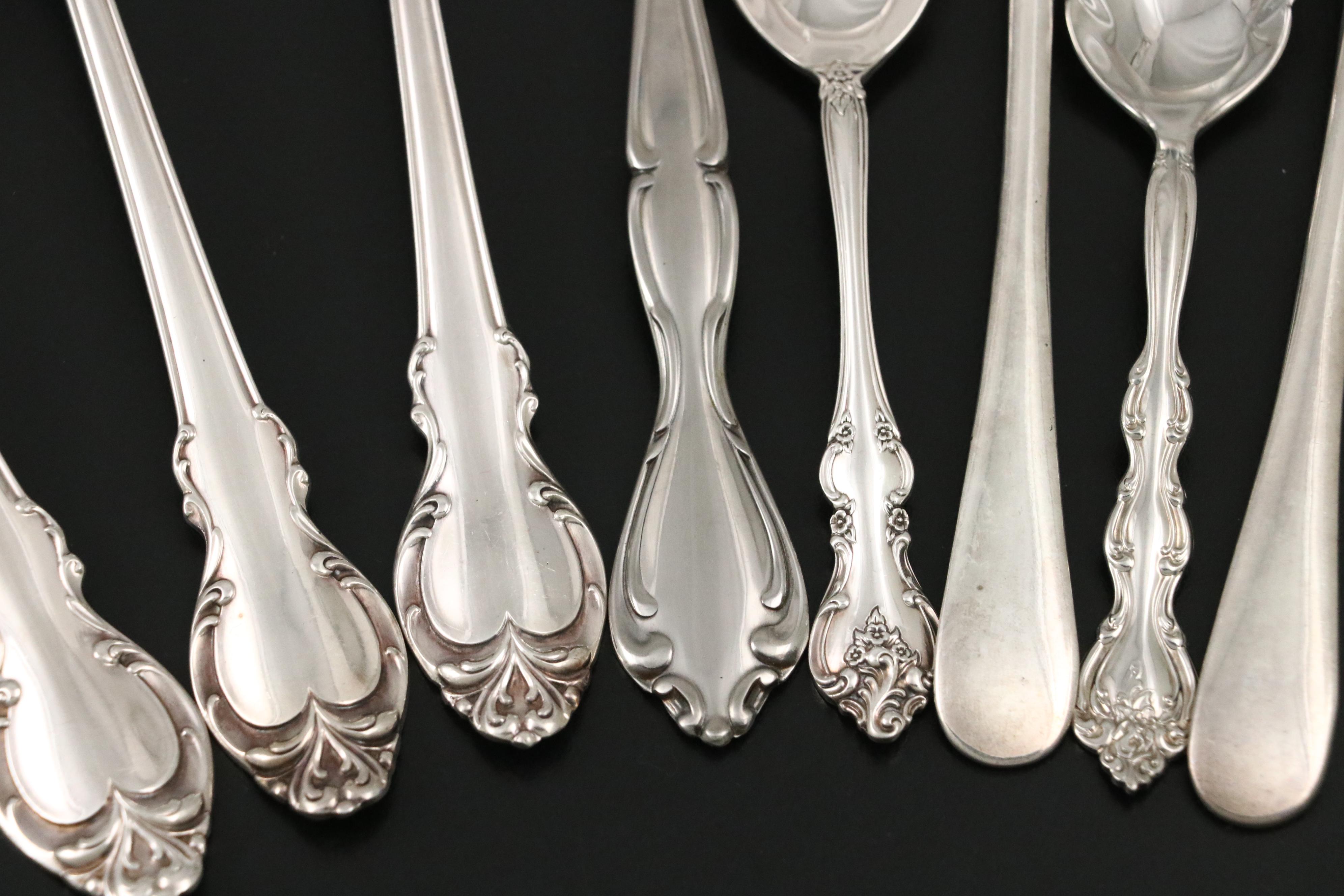 Alvin "Spring Bud" Sterling and Other Silver Plate Flatware, Mid to Late 20th C.