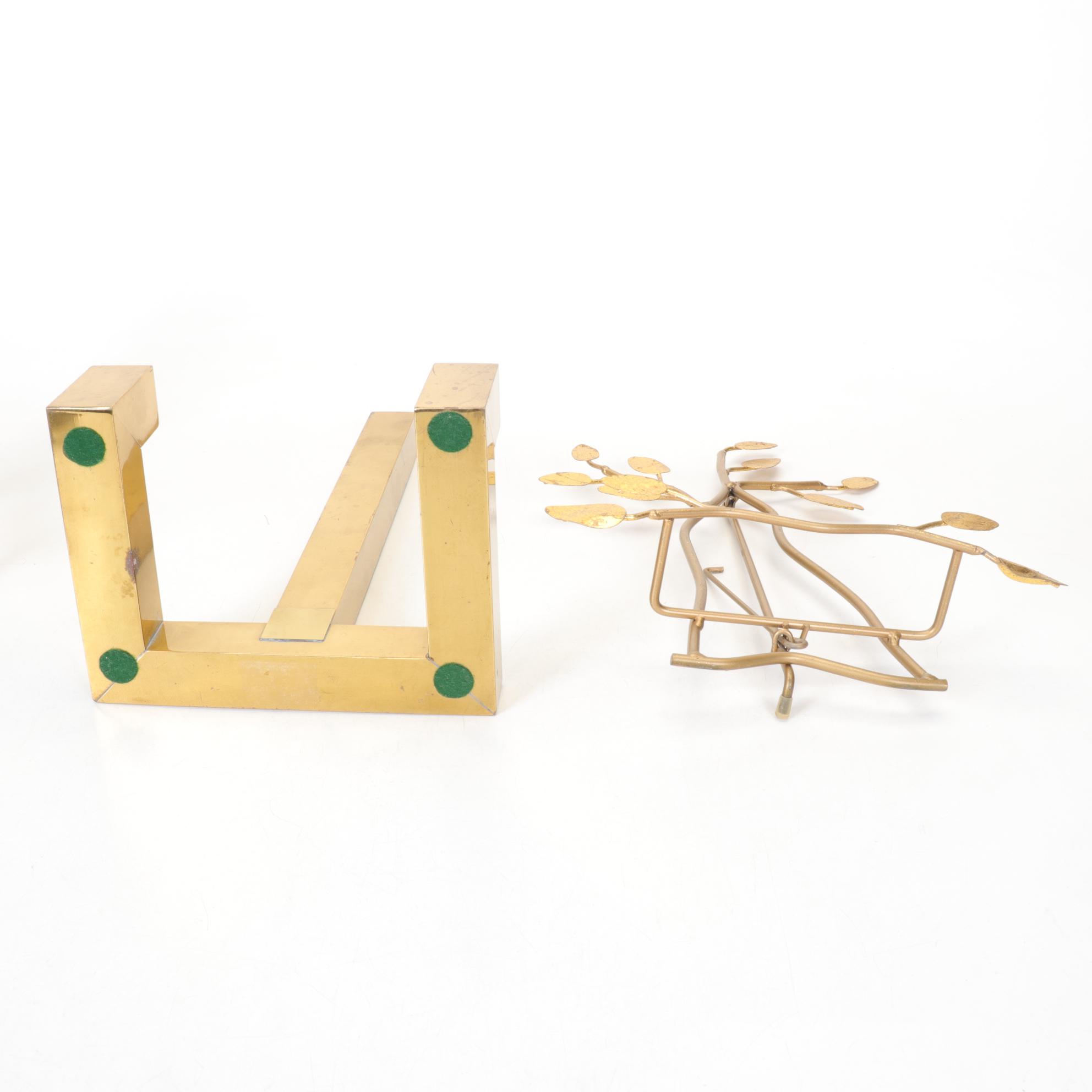 Polished Brass Stands, Easel, and Plate Displays