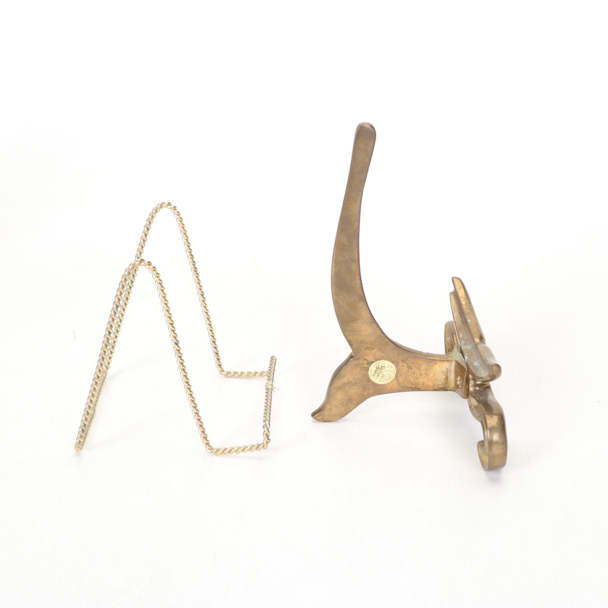 Polished Brass Stands, Easel, and Plate Displays