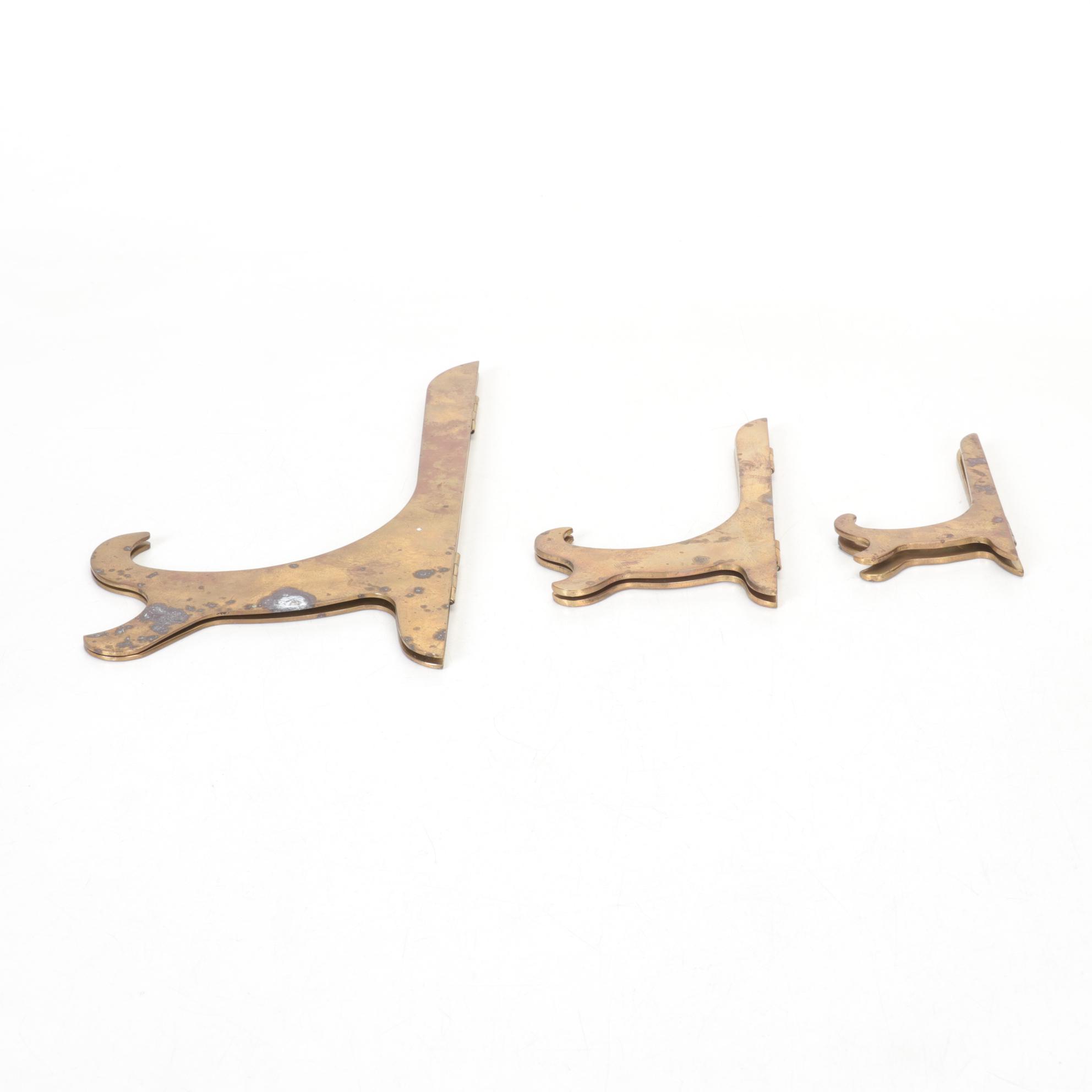 Polished Brass Stands, Easel, and Plate Displays