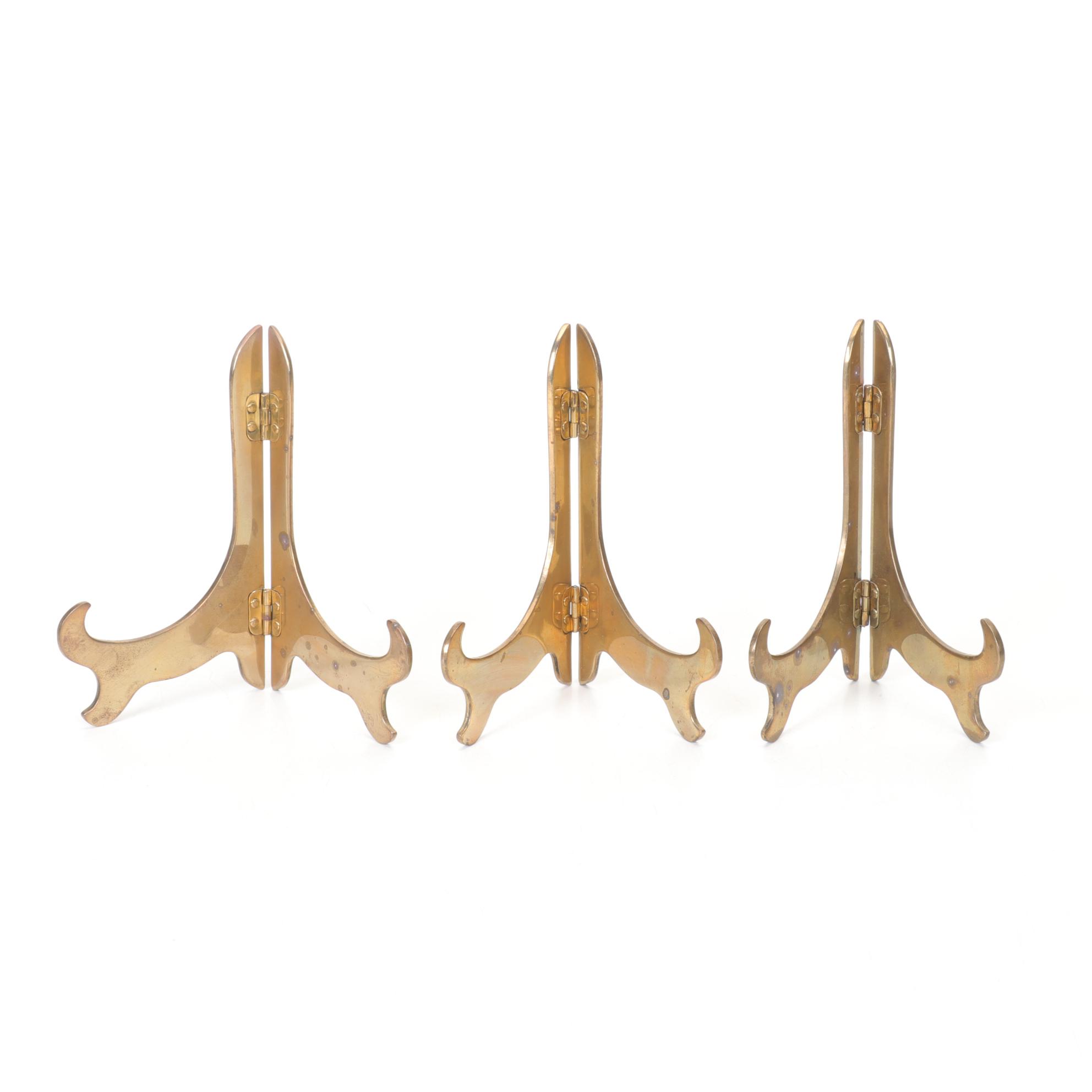 Polished Brass Stands, Easel, and Plate Displays