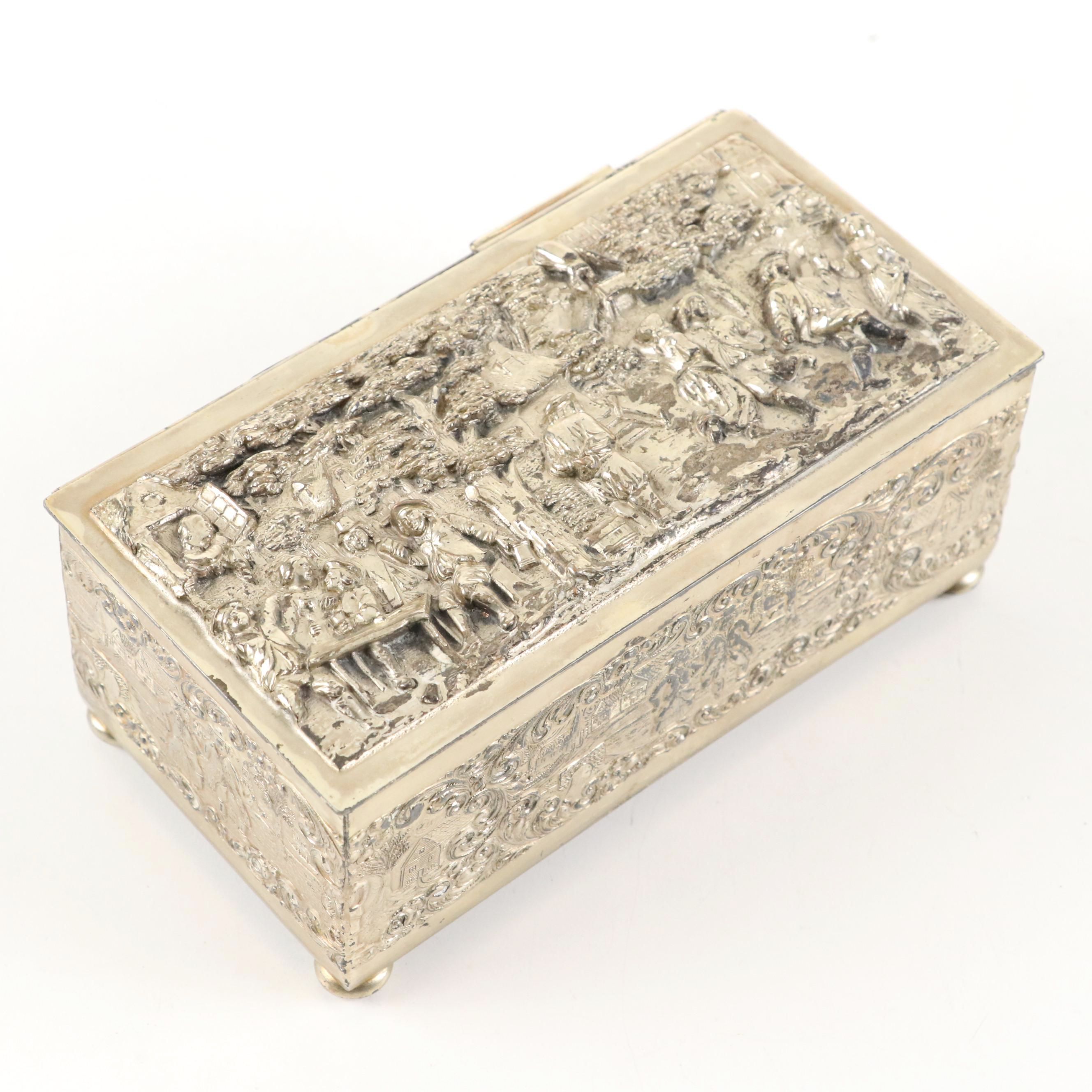 Barbour Silver Co. Silver Plate Repoussé Lidded Box, Late 19th-Early 20th C.