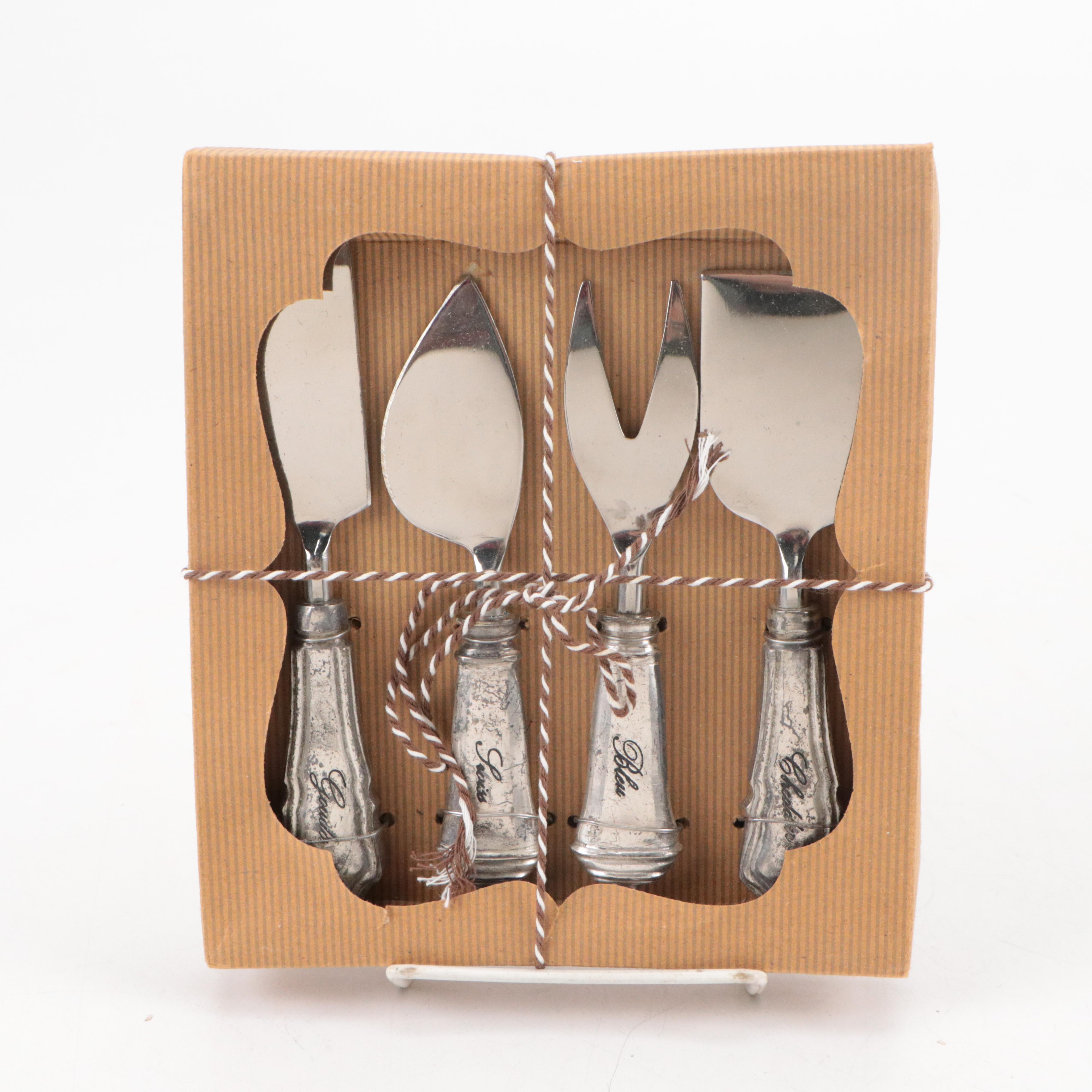 Pottery Barn Cheese Knives with Wooden Tray and Other Spring-Themed Décor