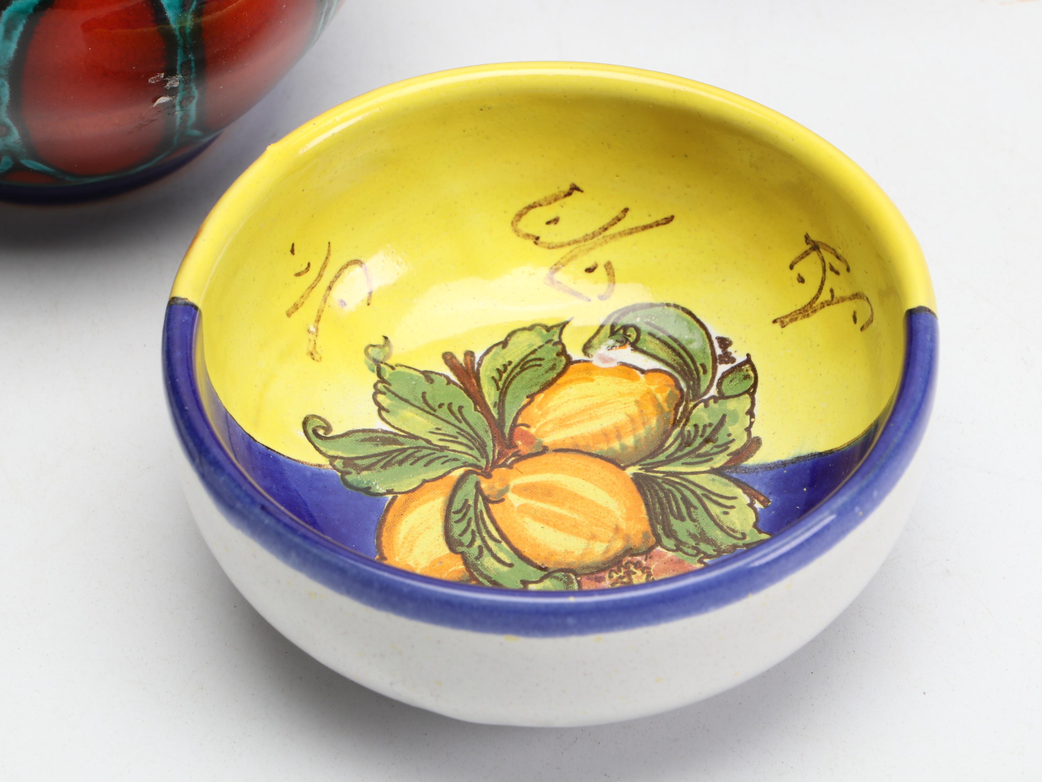 Portuguese Carvalhinho Porto Vase and Other Hand-Painted Ceramic Décor