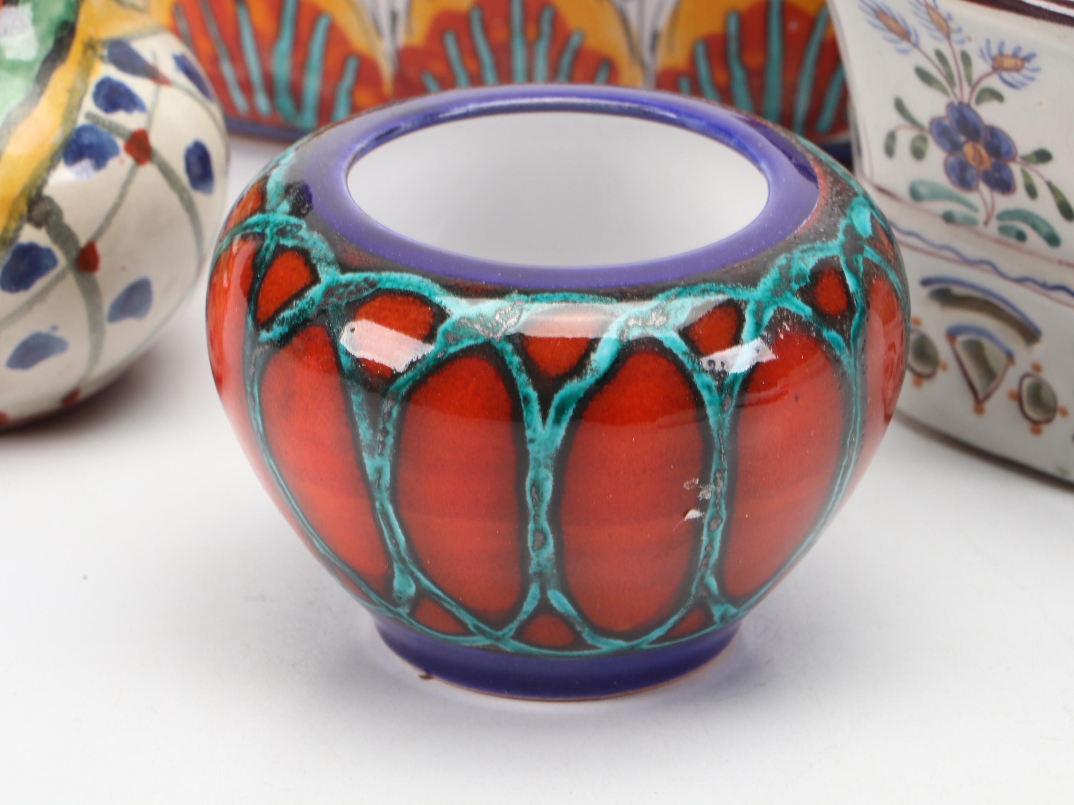 Portuguese Carvalhinho Porto Vase and Other Hand-Painted Ceramic Décor