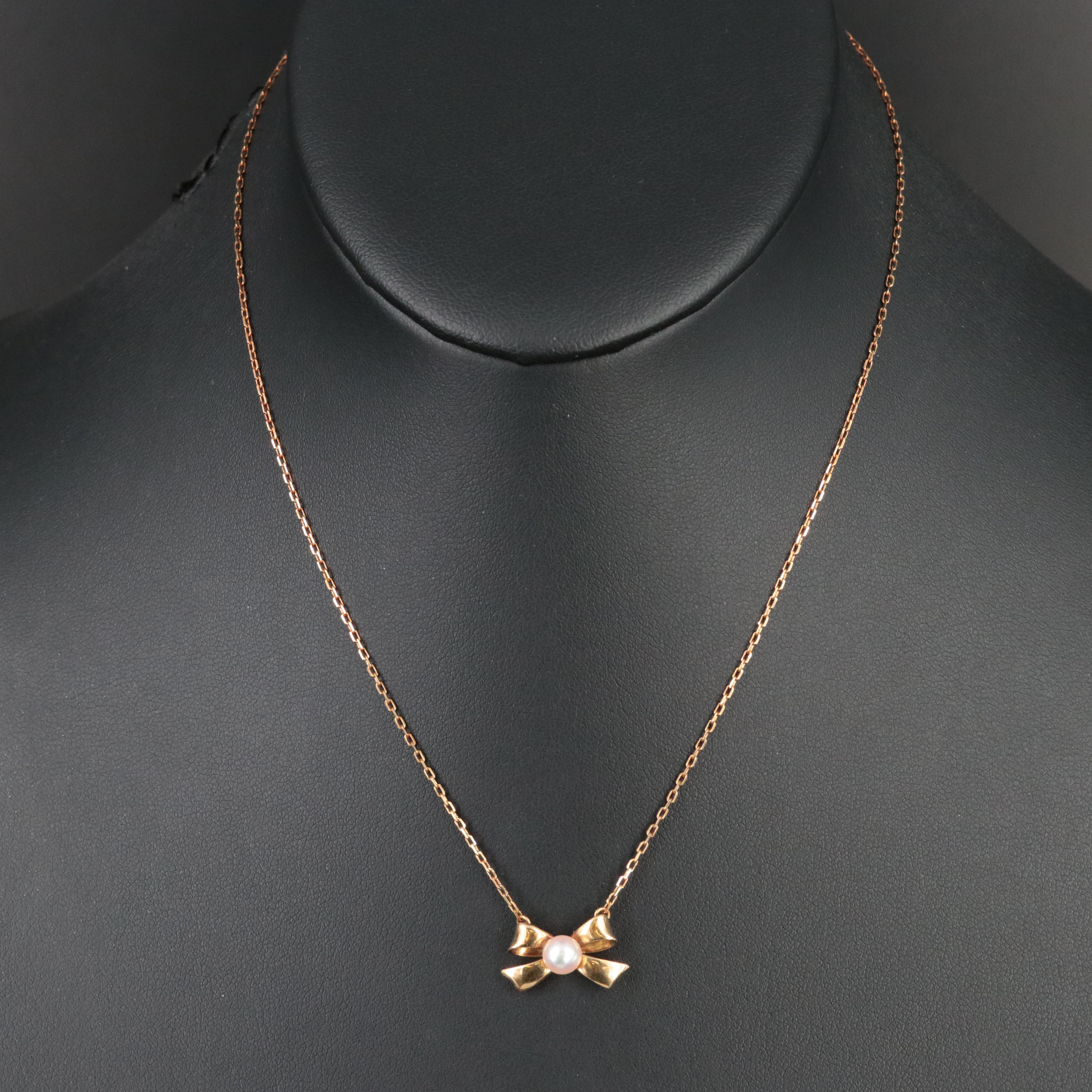 Mikimoto 18K Pearl Bow Necklace