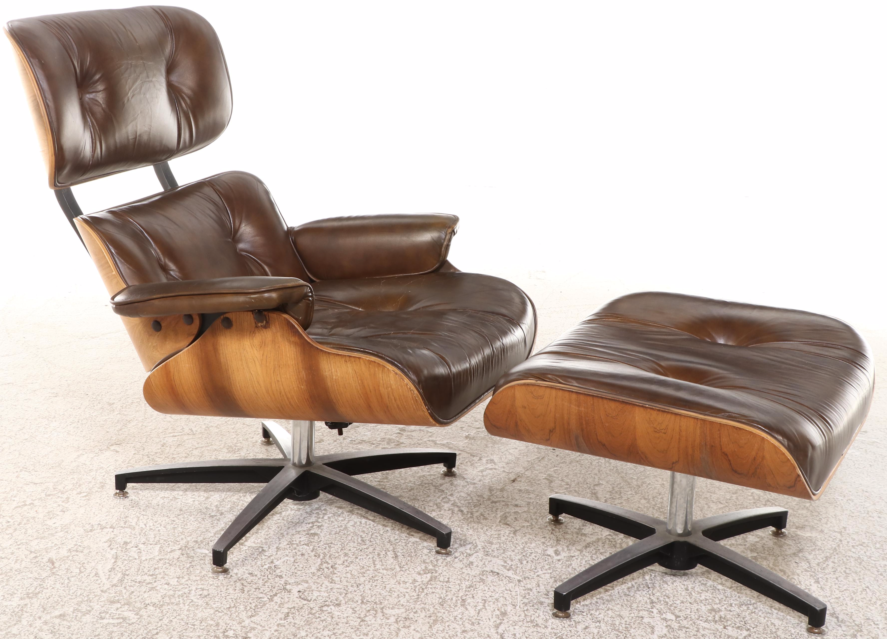 Charlton Century 21 Mid Century Modern Plywood Lounge Chair and Ottoman